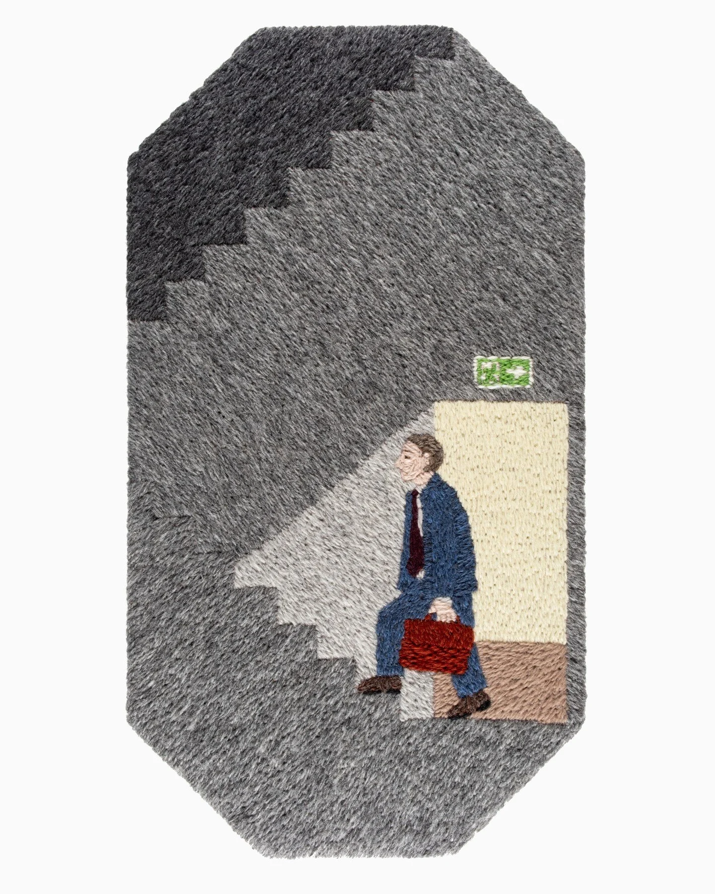 &quot;Man in Staircase&quot;
wool embroidery on linen canvas mounted on wooden frame
44,5x24,5 cm
2025

This embroidery was part of my master's project at @khio @khio_artandcraft @khiotextile and was exhibited in the group exhibition Bli Noe Annet in