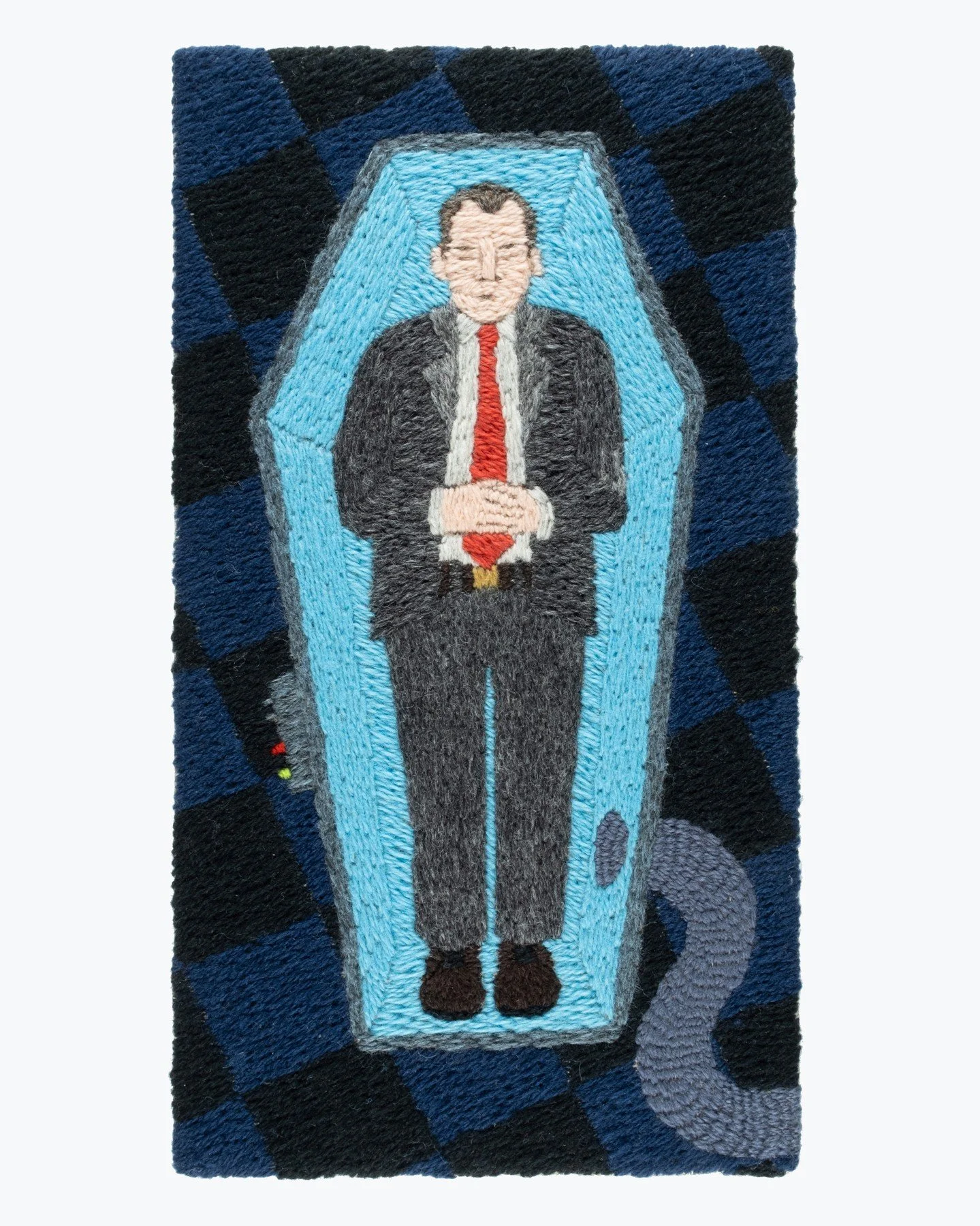 &quot;Man Resting&quot;
wool embroidery on linen canvas mounted on wooden frame
37x20 cm
2025

This embroidery was part of my master's project at @khio @khio_artandcraft @khiotextile and was exhibited in the group show Bli Noe Annet in June of 2025.