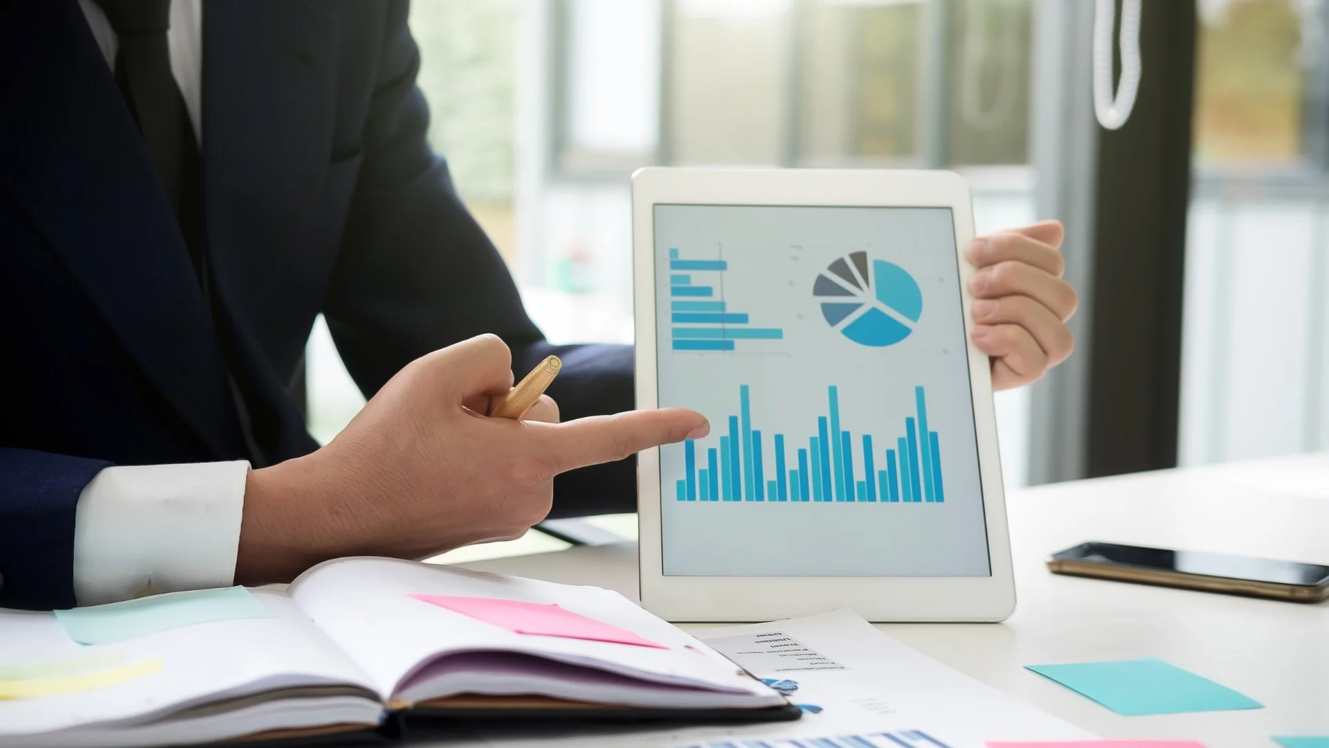 Diverse financial assets like property, stocks, bonds, and cash, emphasizing diversification.