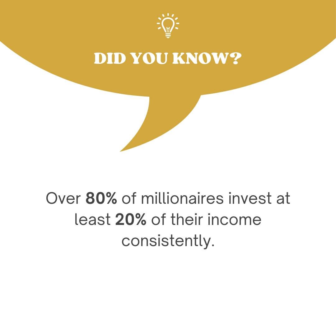 Over 80% of millionaires invest at least 20% of their income consistently. This highlights a key habit of financial success: prioritising long-term growth over short-term gratification.

Consistent investing doesn&rsquo;t require starting with a fort