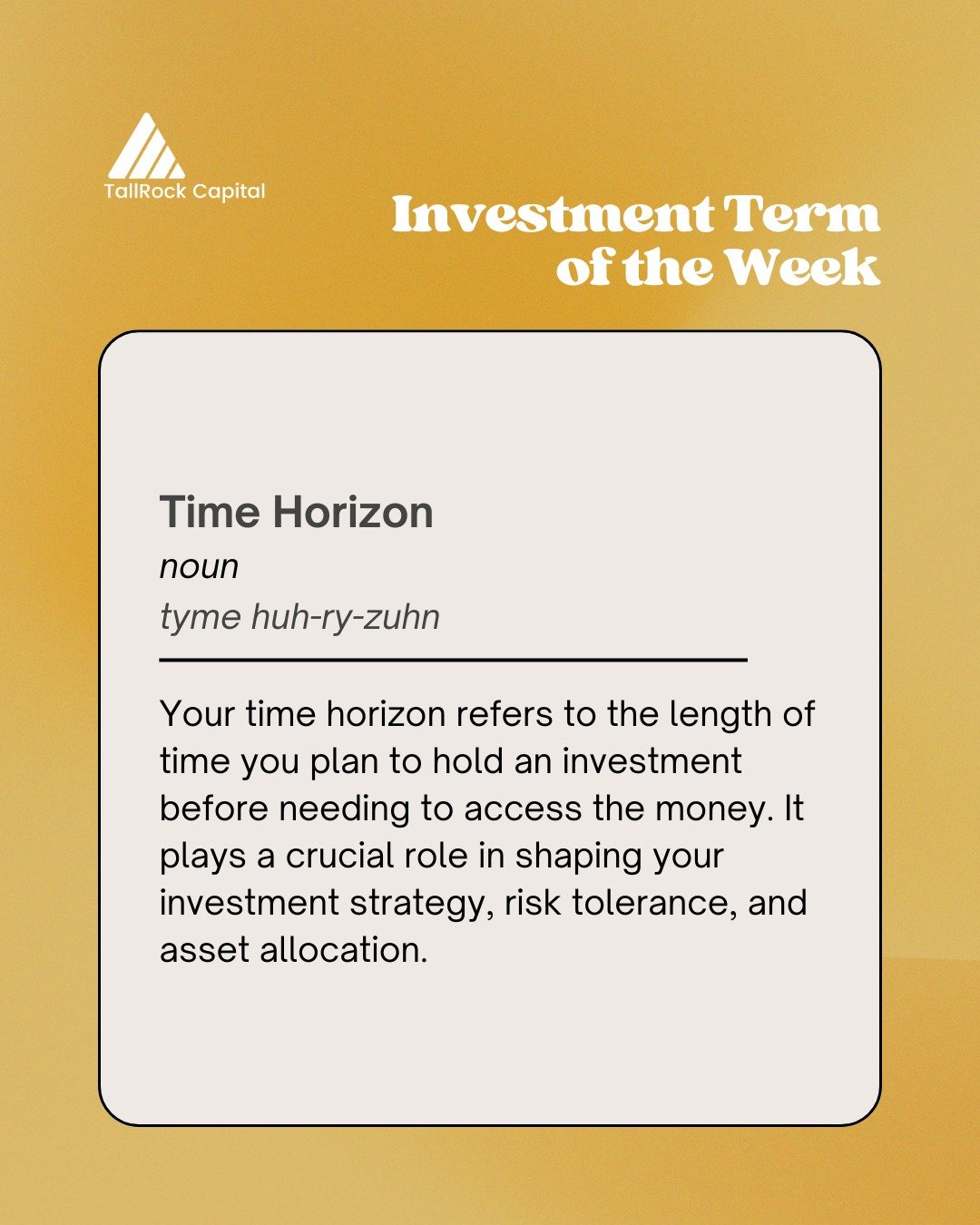 ⏳ When do you need your money&mdash;and how does that shape your investment plan?

Your time horizon isn&rsquo;t just a number&mdash;it&rsquo;s the foundation of your investment strategy. Whether you&rsquo;re a Singapore-based professional planning f