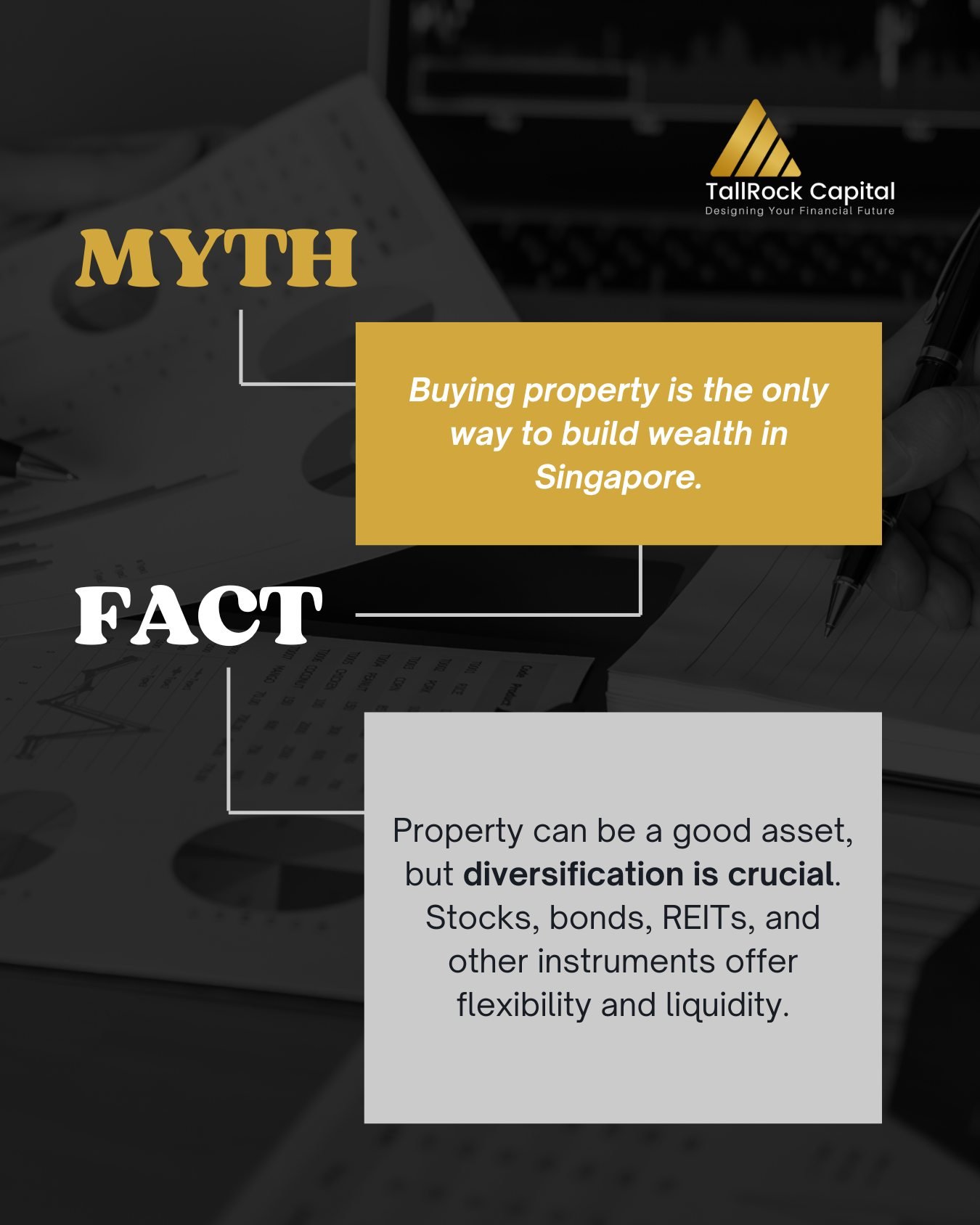 While real estate has long been seen as a status symbol and a solid investment, the truth is that putting all your eggs in one basket carries risk&mdash;especially in a market as tightly regulated and expensive as Singapore&rsquo;s.

📈 Diversificati