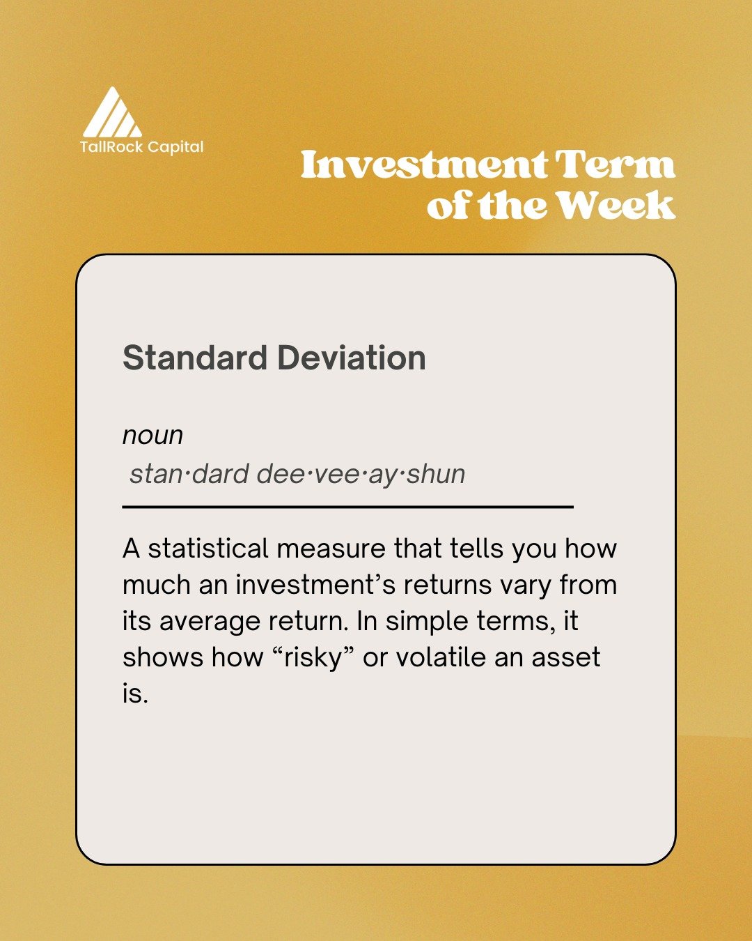 📈 Investor Term of the Week: Standard Deviation &mdash; what does it really mean for your portfolio?

If you&rsquo;re investing in Singapore (or anywhere else), understanding risk is just as important as chasing returns.

🔍 Standard deviation is a 