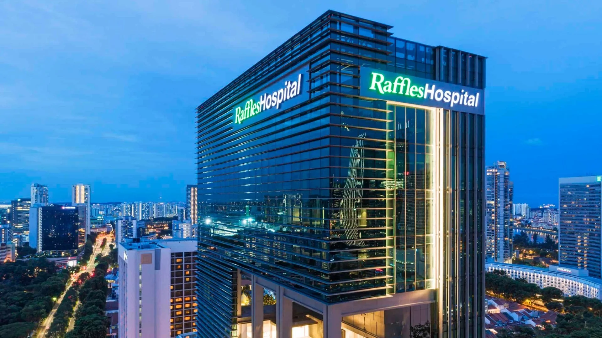 A modern hospital in Singapore, representing the high-quality healthcare available to expats.