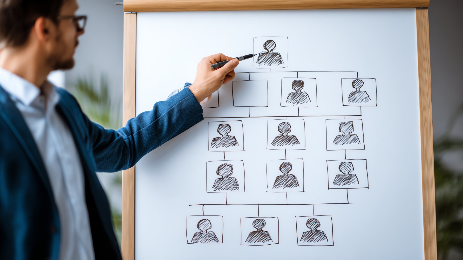 Modern corporate structure comparing management vs. individual contributor paths.
