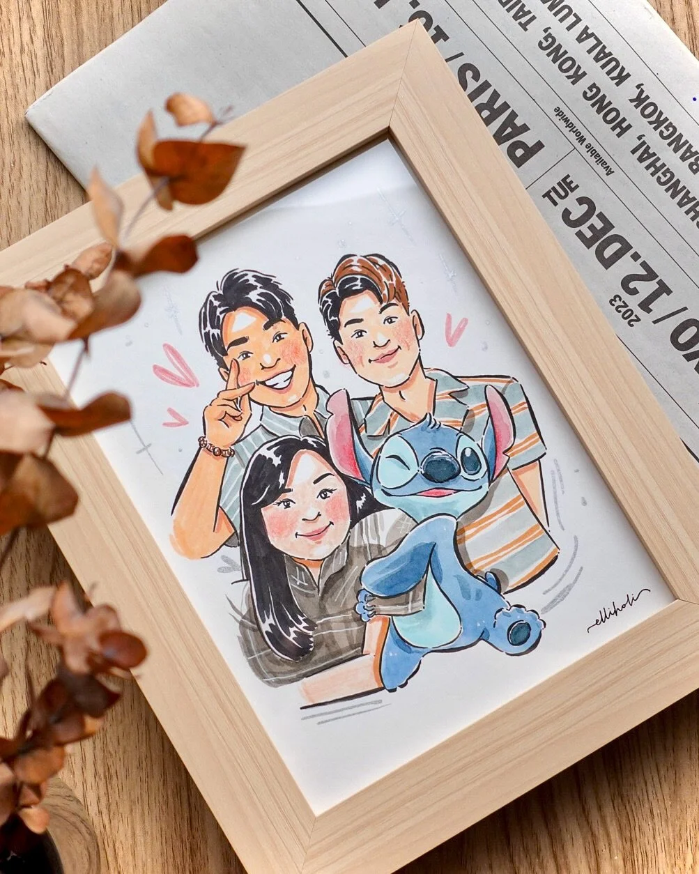 A special request came in to include Stitch in a custom portrait drawing! 🏄🏻&zwj;♀️☺️ Swipe to the end for a bonus doodle of Stitch (screenshot if you wanna use it as a wallpaper!) 🩵💙🌸🌺🌼
&bull;
&bull;
&bull;
&bull;
&bull;
#portraitdrawing #cus