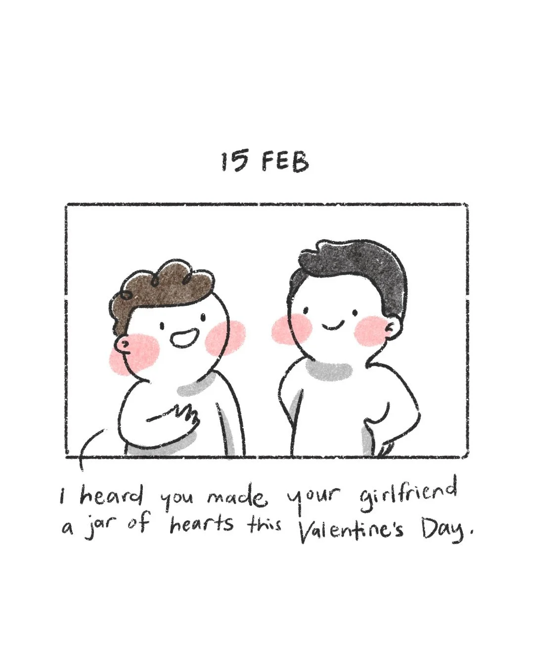 Congratulations, you&rsquo;ve reached this level of your relationship. 😬🫢💨
&bull;
&bull;
&bull;
&bull;
&bull;
#valentines #relationship #couple #illustration #procreate