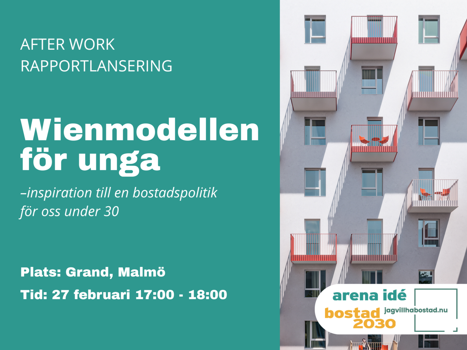 Rapportlansering&nbsp;Wienmodellen för unga – inspiration till en bostadspolitik för oss under 30