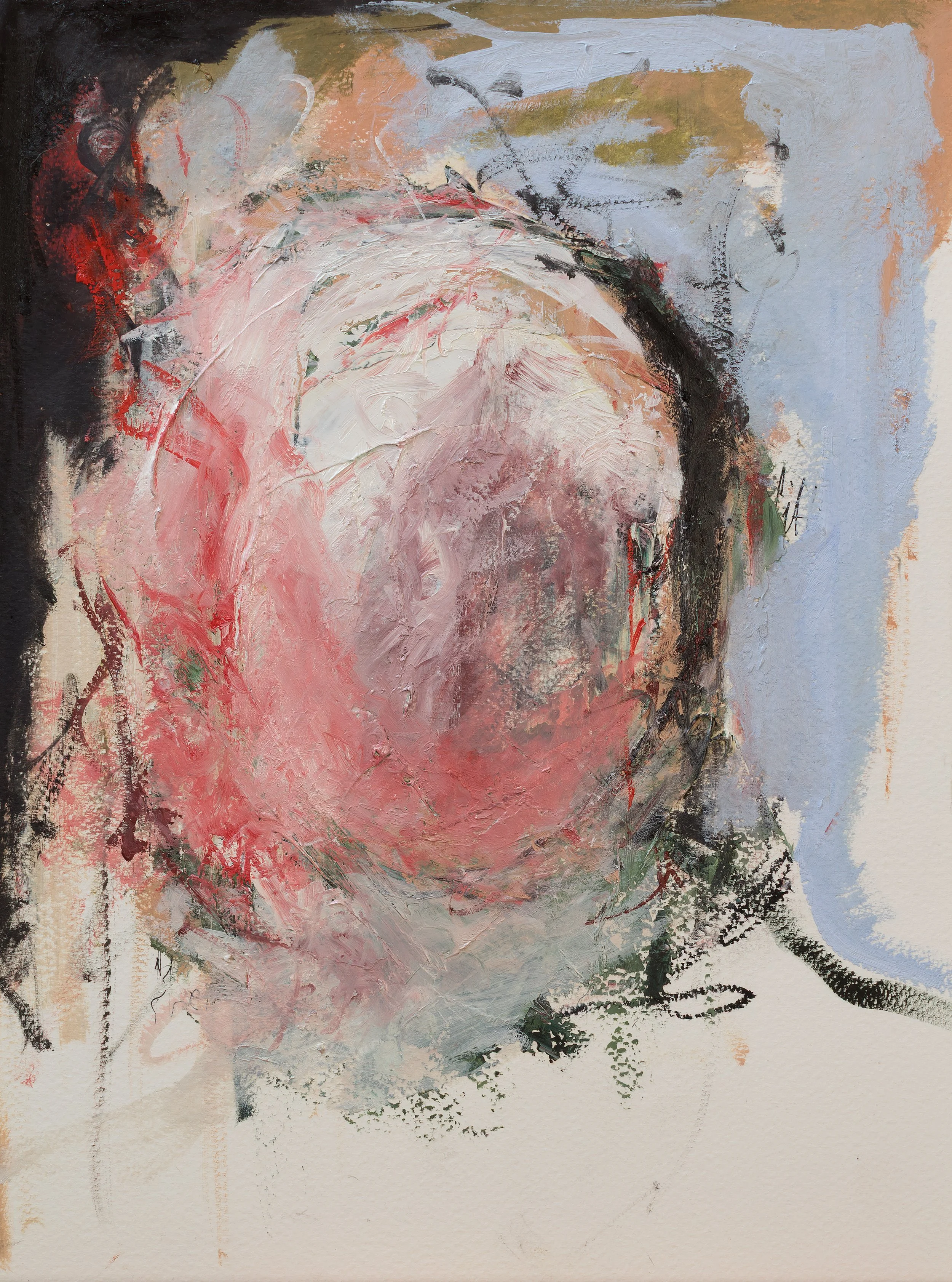 'yes and blue' Oil on Paper 11 x 15"