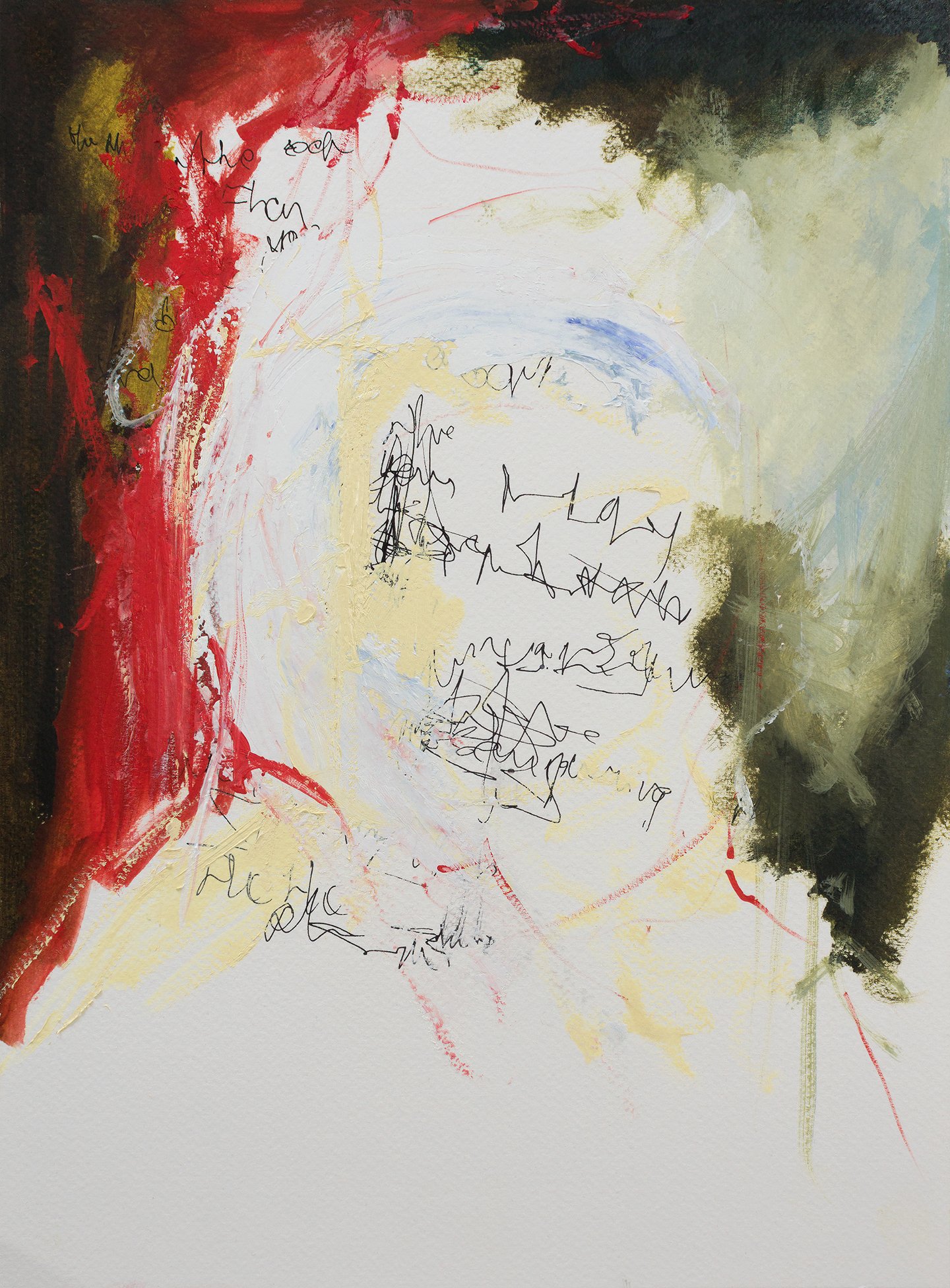 'a conversation' Oil & Ink on Paper 11 x 15"