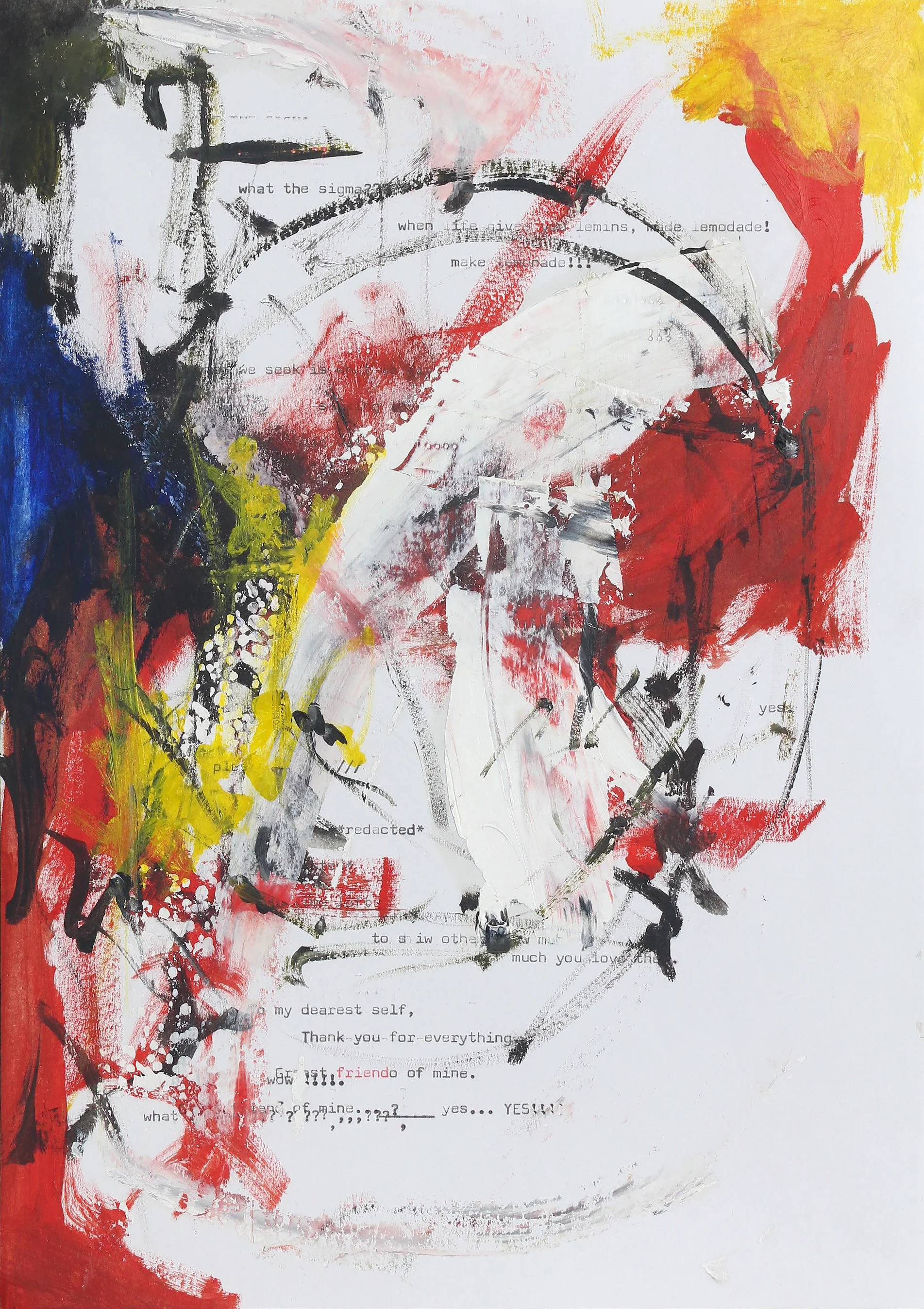 'to my dearest self' Oil and Ink on Paper A4