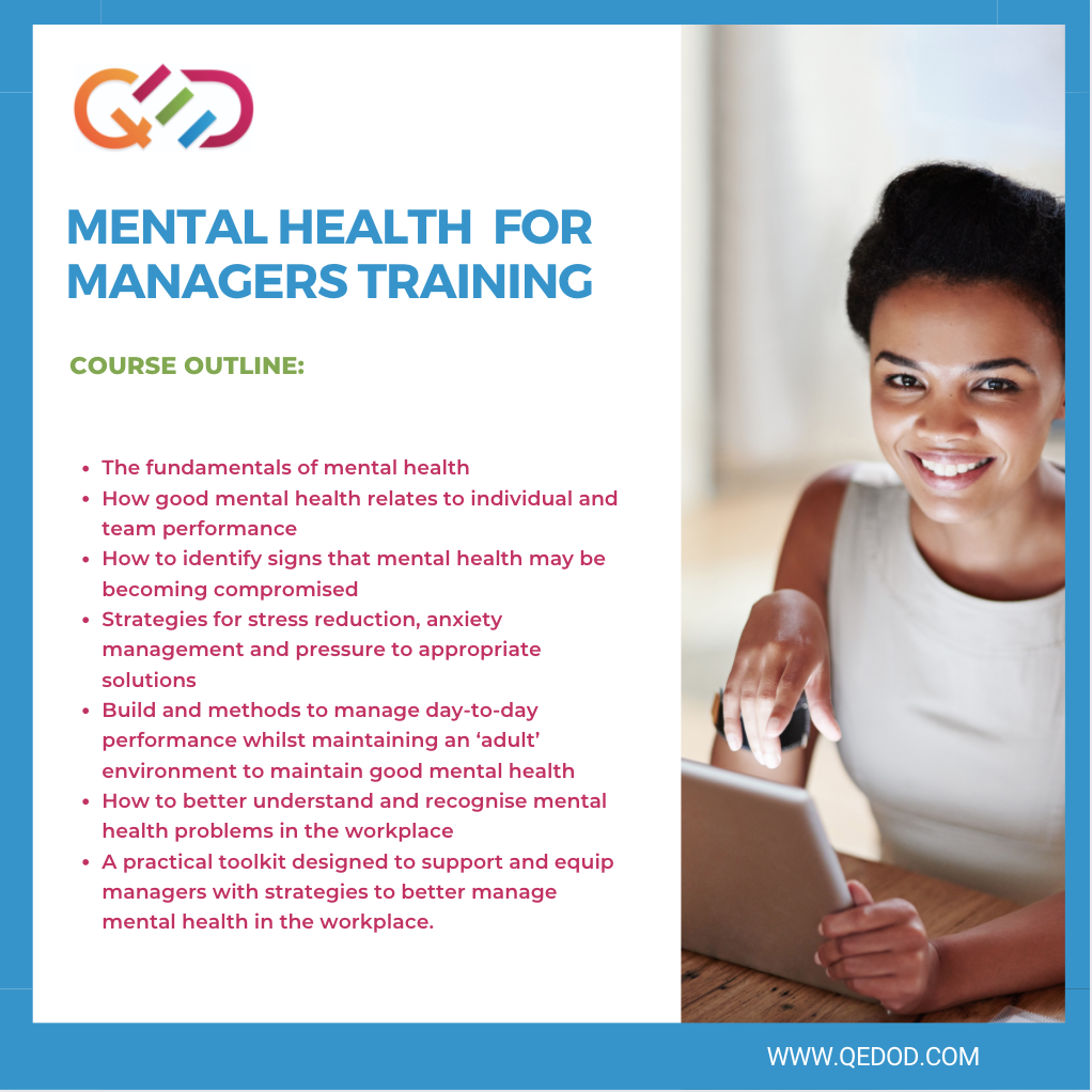 Mental Health for Managers Training Course Overview