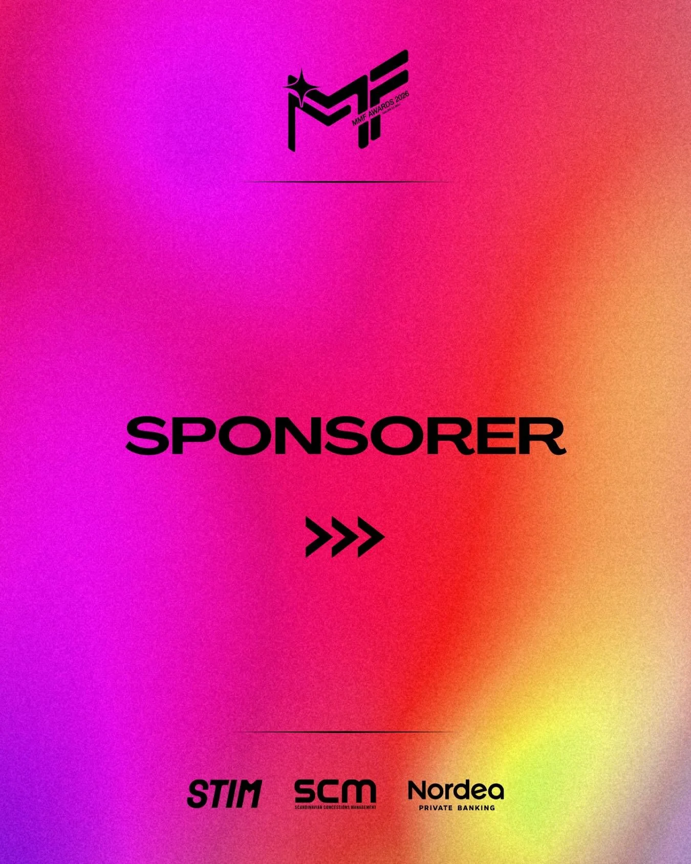 Vi &auml;r stolta och glada &ouml;ver att kunna presentera &aring;rets sponsorer till MMF Awards!🤝