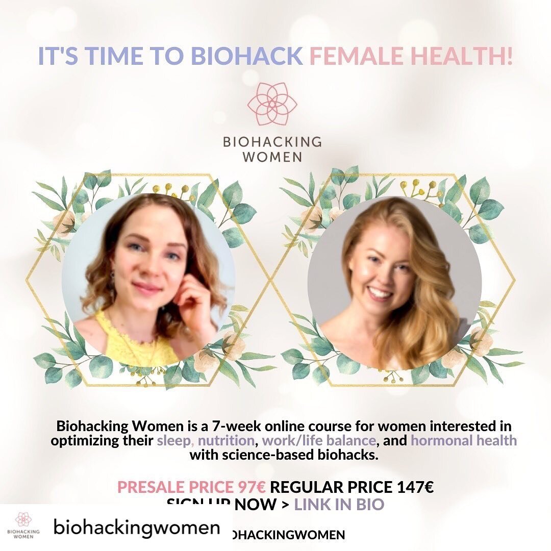 Hi ladies. We're launching biohacking course for women at the end of the month and we're so excited to work with you. We have a great pre-launch offer so if you're interested in joining the course, now is the perfect time to register.

We also invite