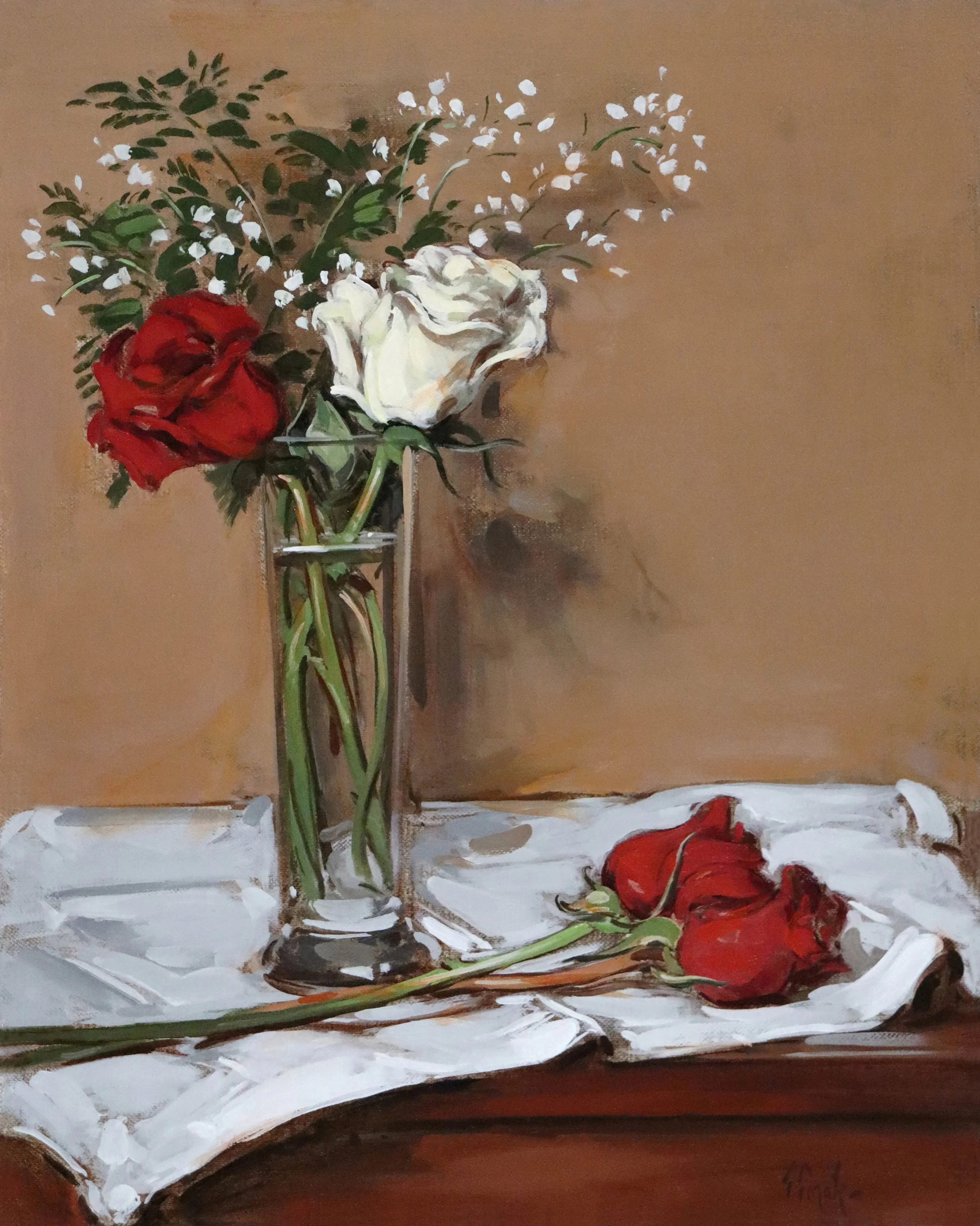 "Roses" by Thomas Torak, 20" x 16", Oil on Linen