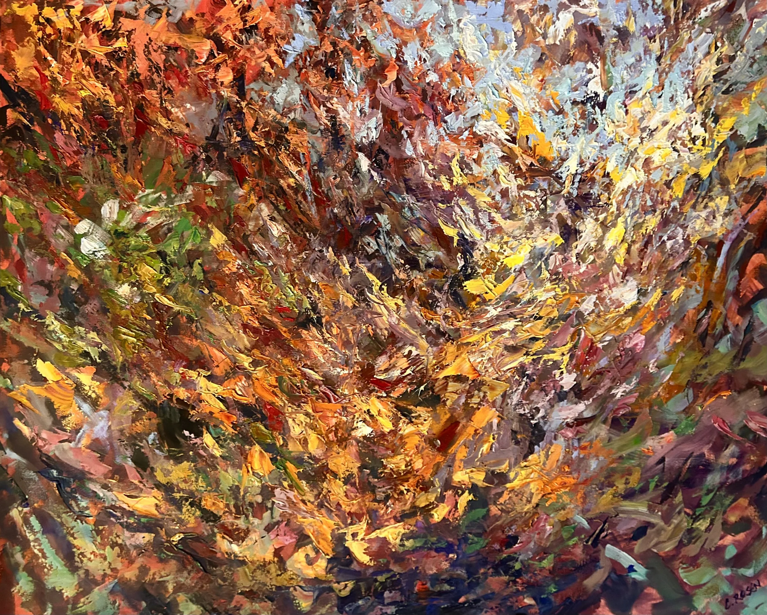 "Upon an Autumn Breeze" by Cynthia Rosen, 24" x 30", original oil