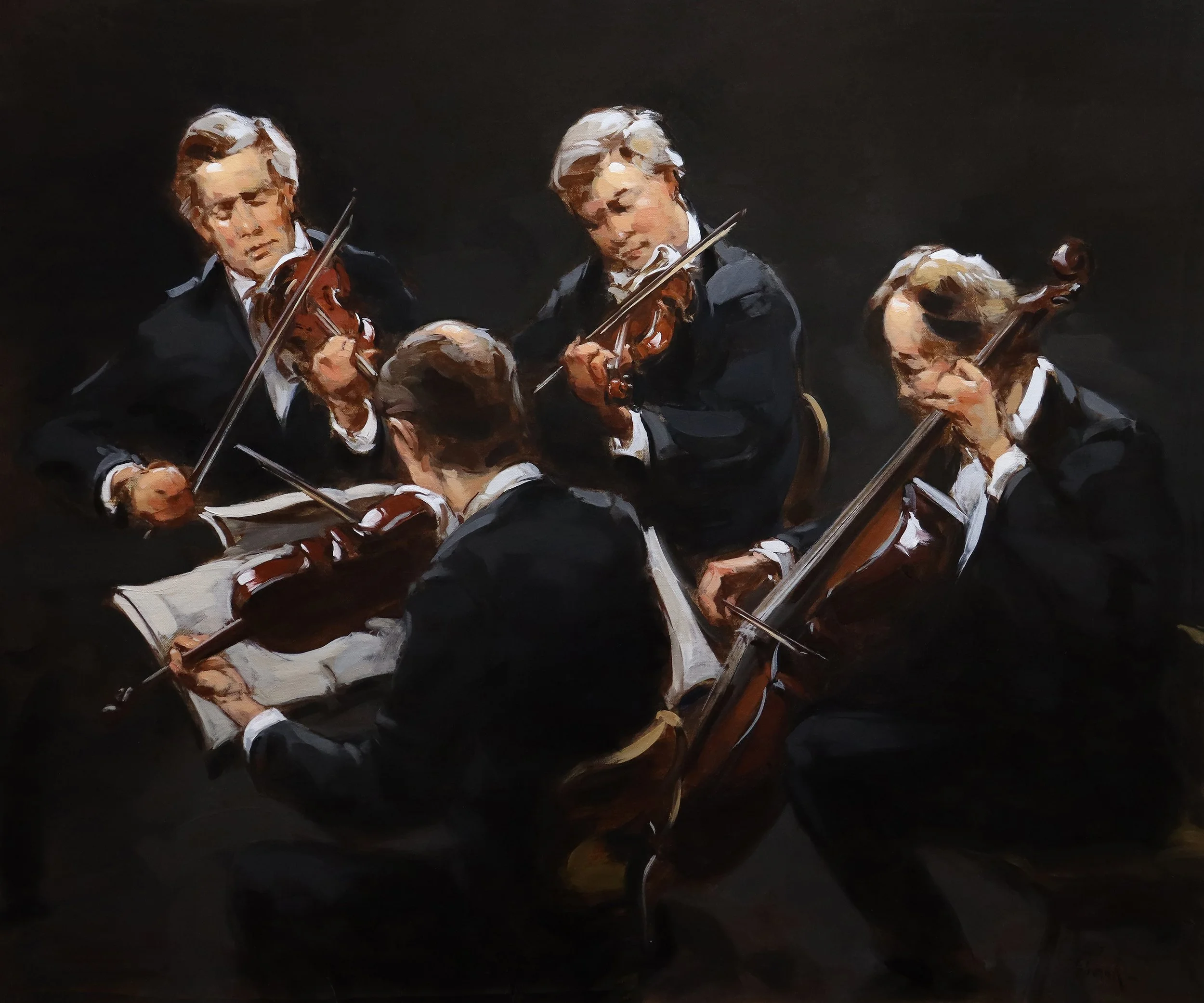 "String Quartet" by Thomas Torak, 30" x 36", Oil on Linen