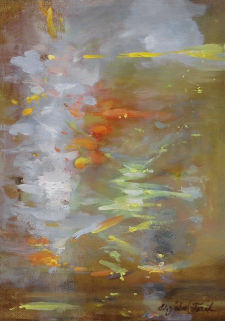 "Sunlit Trees" by Elizabeth Torak, 12” x 8.5”, Oil on Linen on Panel