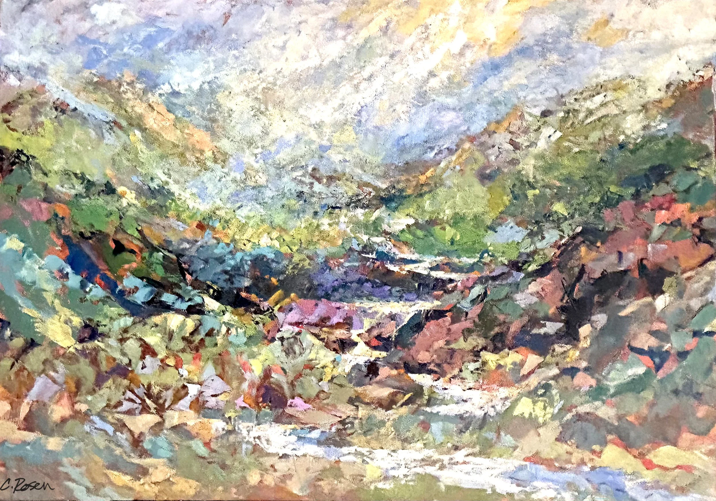 "From the Hills" by Cynthia Rosen, 28" x 40", original oil