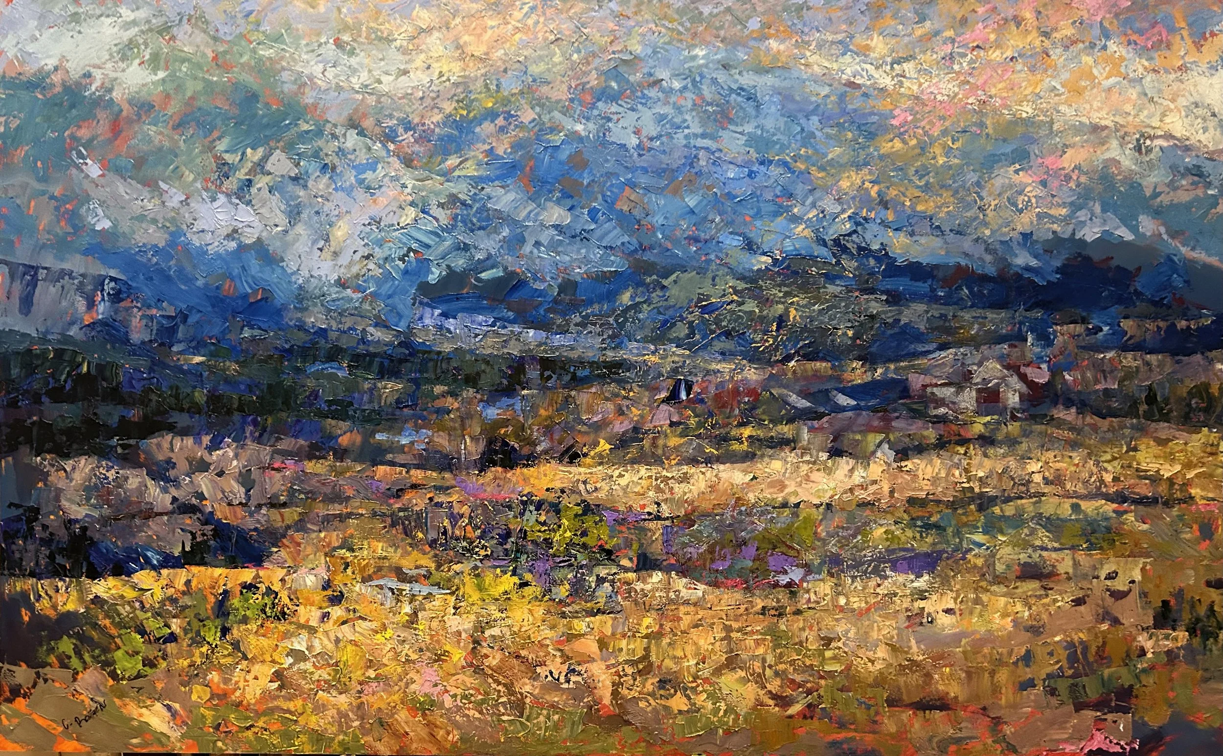 "Rise of the Morning Mist" by Cynthia Rosen, 36" x 58", original oil