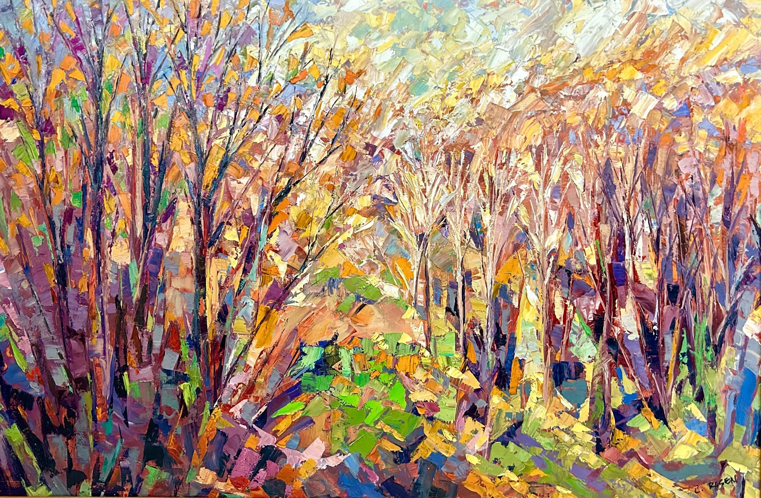 "Good Morning, Autumn Light" by Cynthia Rosen, 24" x 36", original oil