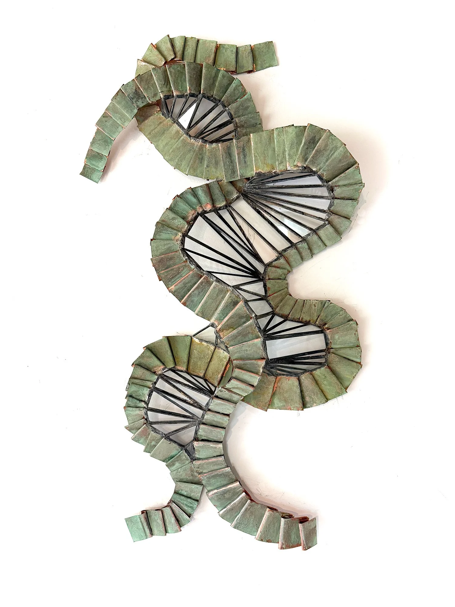"Music of the Rivers" by Stefania Urist, Leaded glass and copper, 18" x 33" x 3”