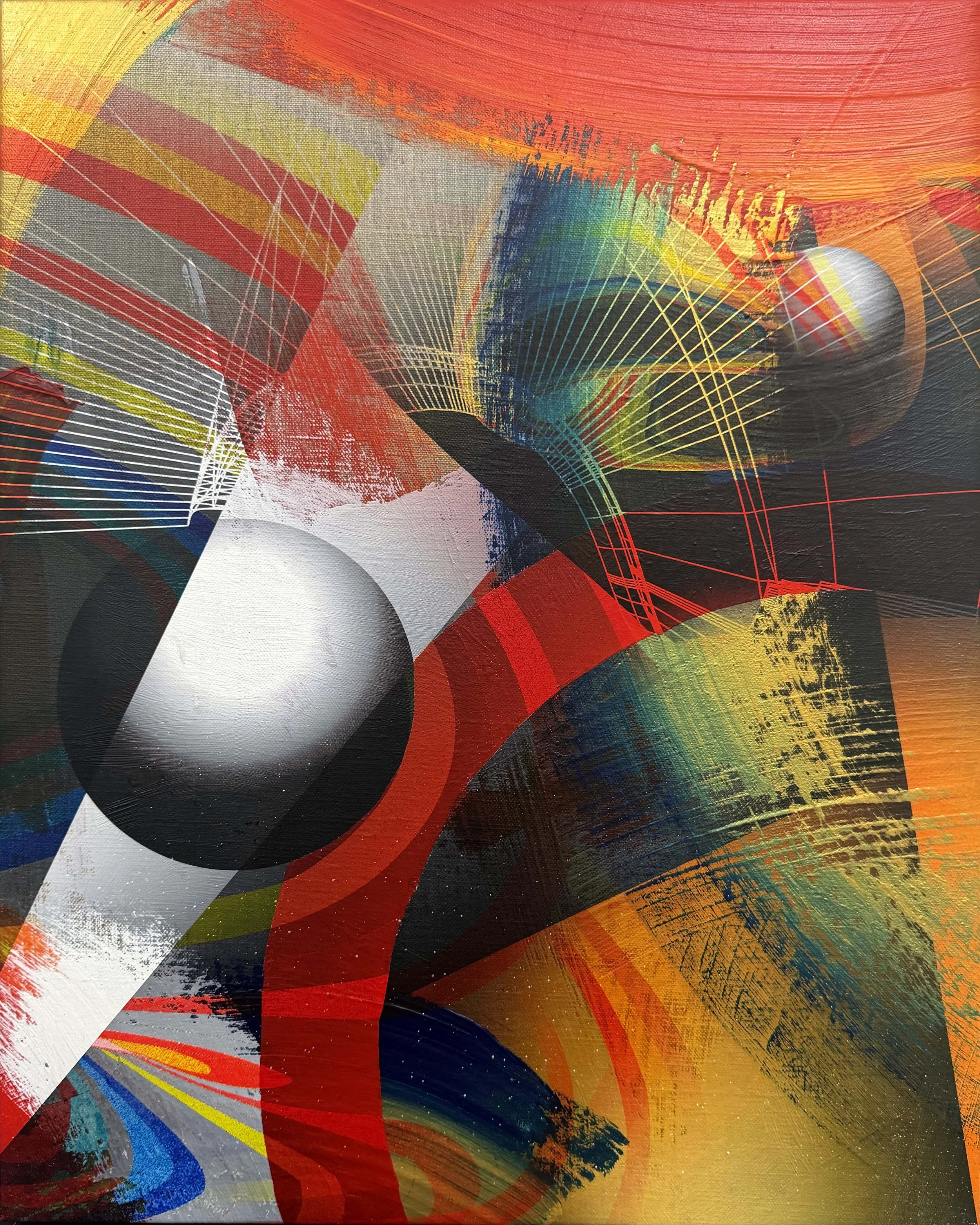 Aura, 2026. Acrylic and archival inkjet on linen. 20" x 16"