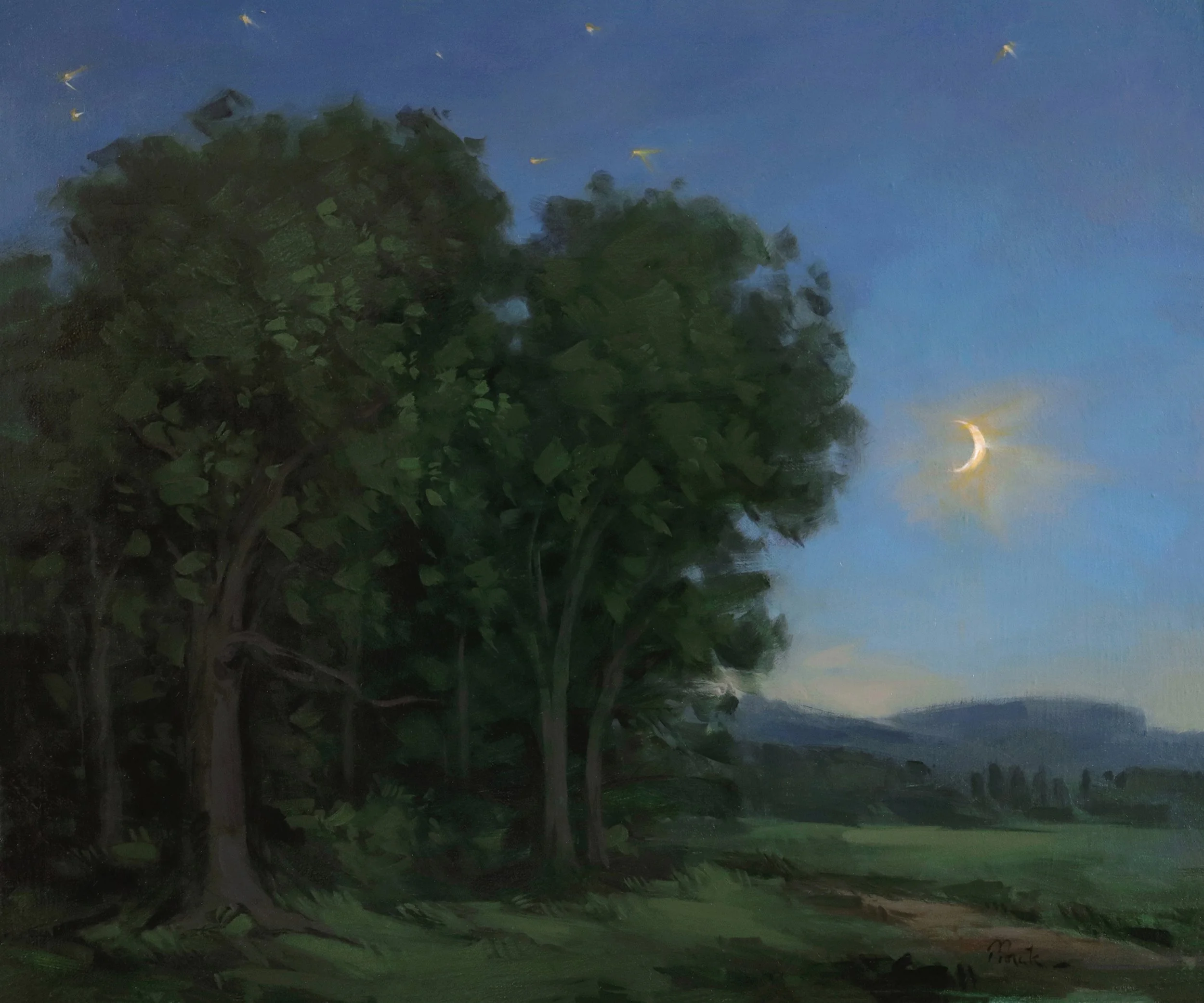 "Waxing Crescent" by Thomas Torak, 20" x 24", Oil on Linen