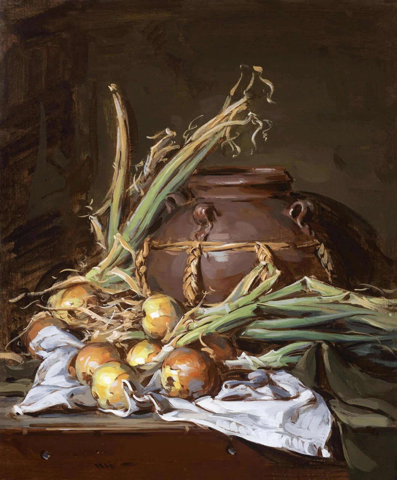 "Onions" by Thomas Torak, 24" x 20", oil on linen