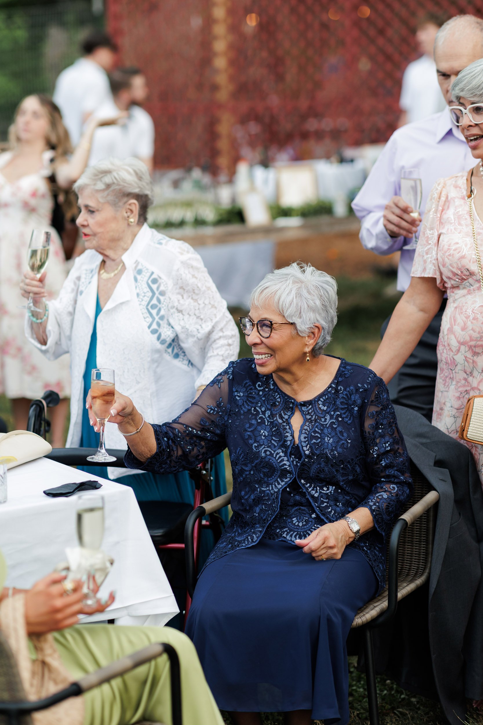 Grandma Laughing During Cocktail Hour