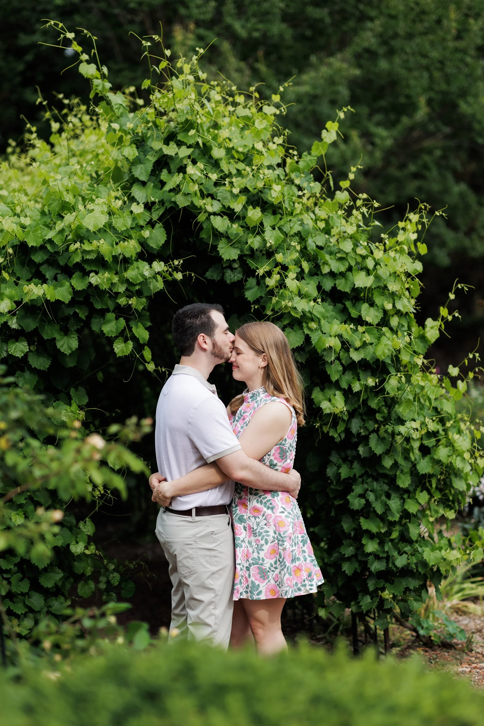 Vine Arbor Engagement Photo