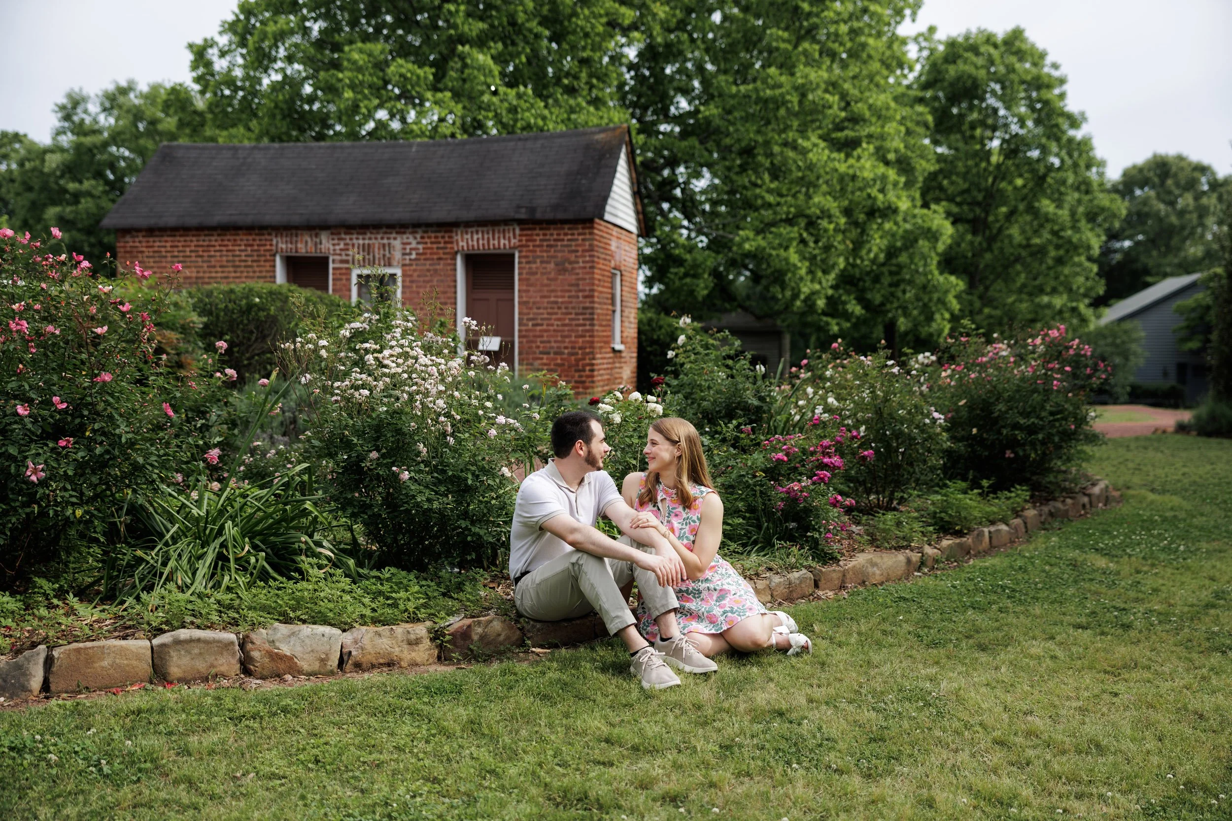 Rose Garden Engagement | Barrington Hall