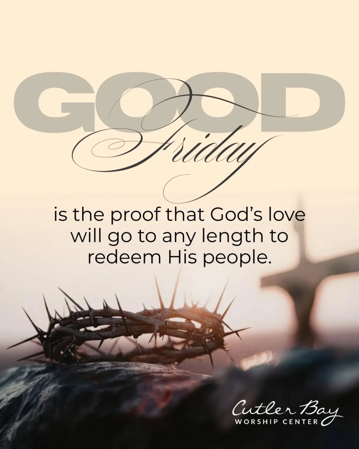 Good Friday is the proof that God&rsquo;s love will go to any length to redeem His people.

Today we remember the sacrifice of Jesus; the cross He carried, the pain He endured, and the love He poured out for each of us. What looked like the darkest m