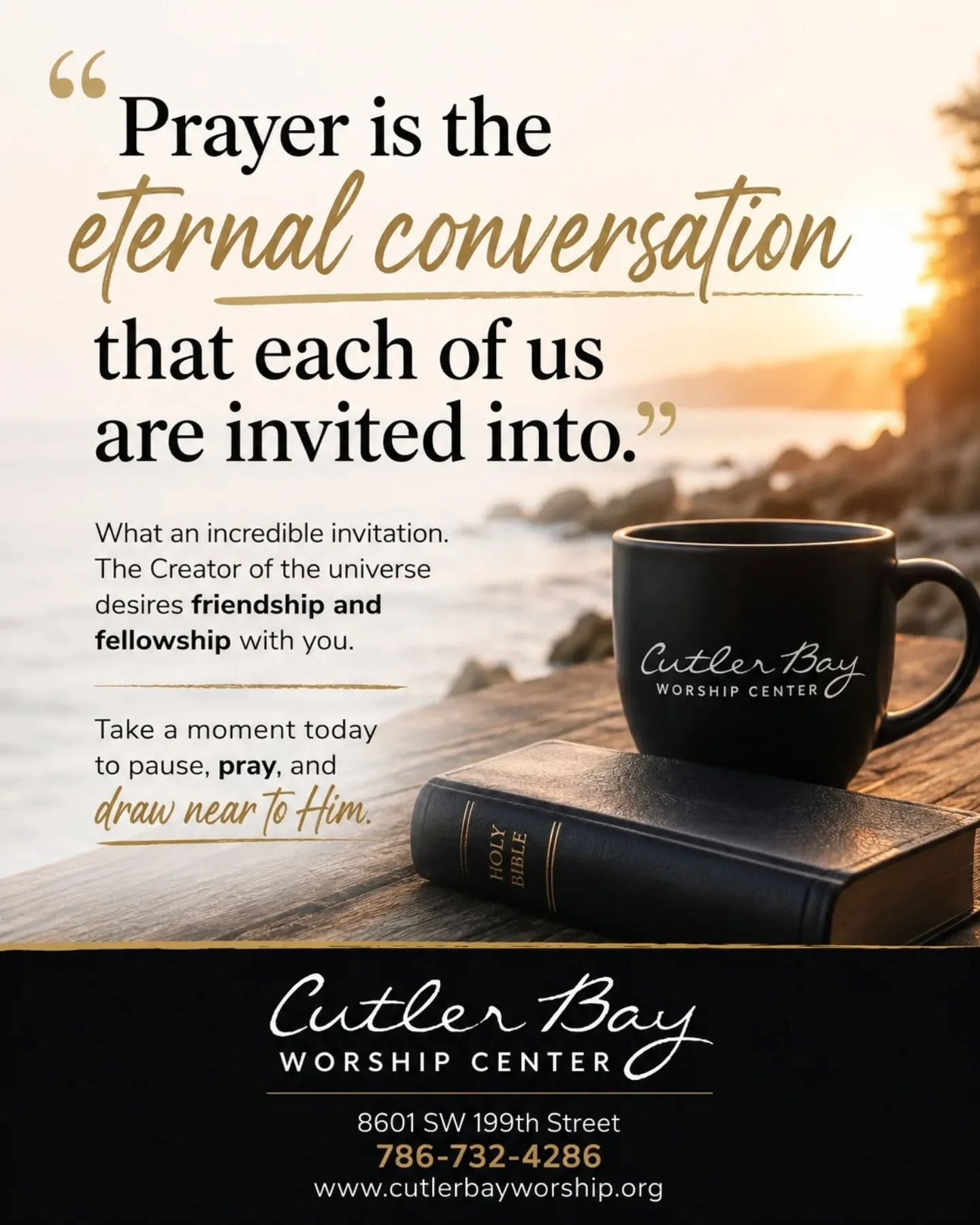 Take a moment today to pause, pray, and draw near to Him.

#Prayer #DrawNearToGod #Ephesians #CutlerBayWorshipCenter
#christianchurch
