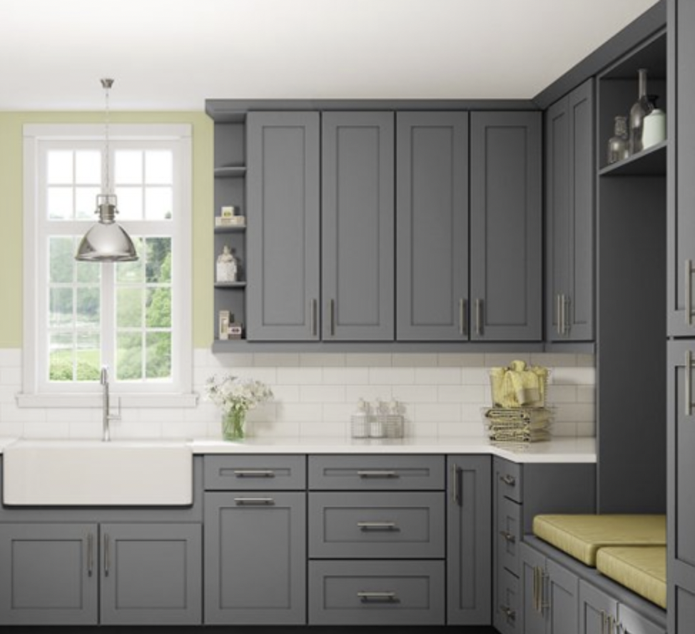 dark-grey-shaker-houston-cabinets — iGranite Countertop and Cabinet Store