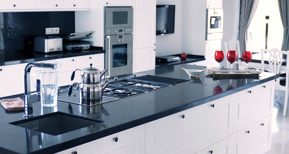 Sparkling-Black-quartz-houston-countertops — iGranite Countertop and ...