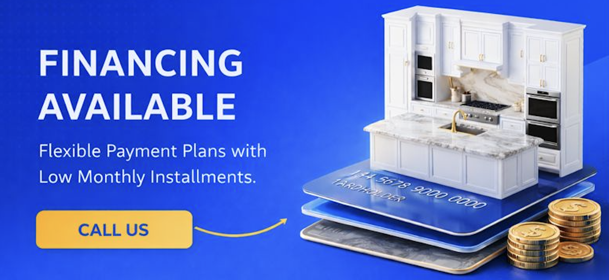 Kitchen remodeling financing available in Houston for cabinets, countertops, and tile installations