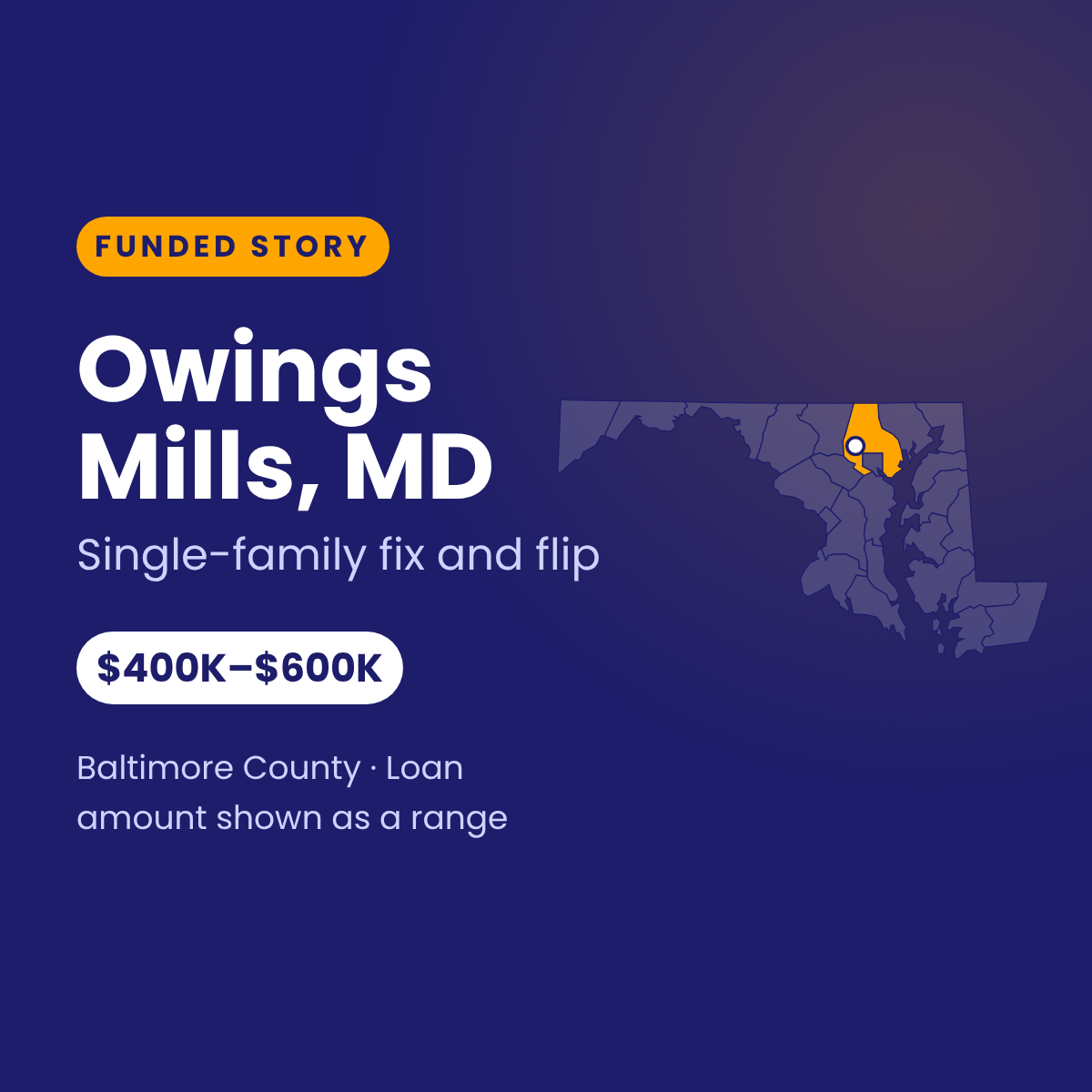 Owings Mills, MD Fix and Flip Loan