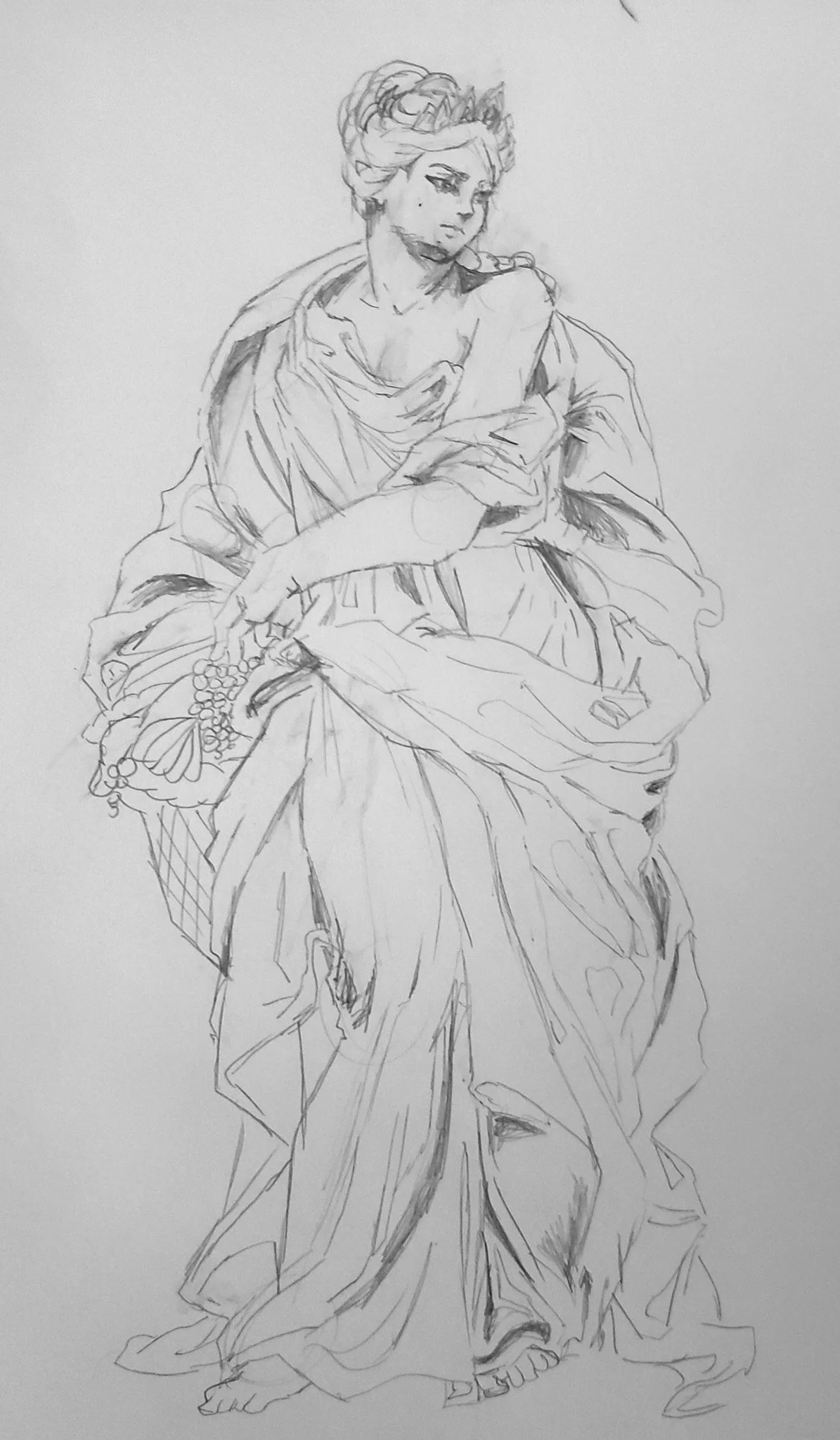 Cloth Figure- Pencil and Charcoal