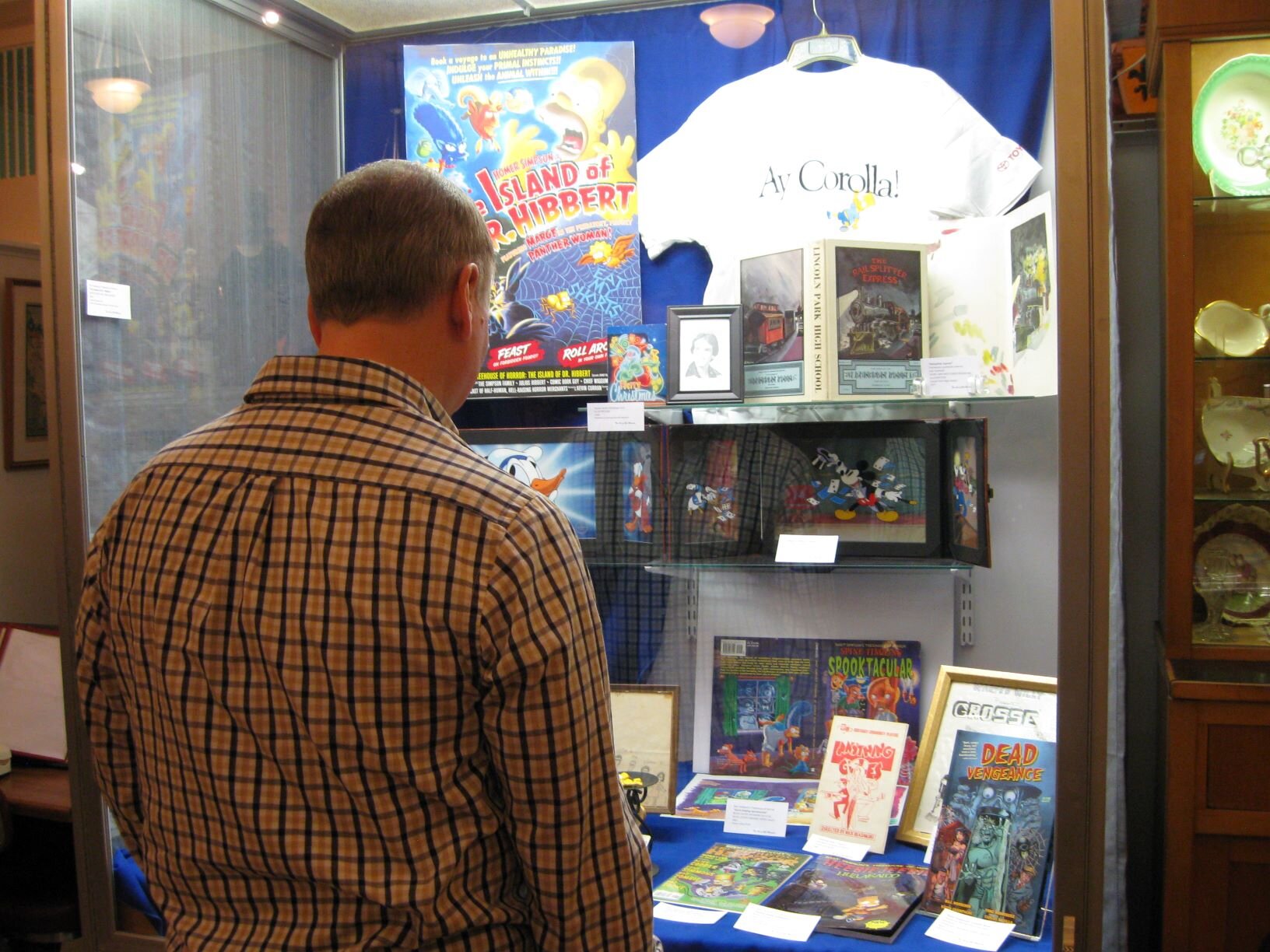 Reception guests checking out the exhibit