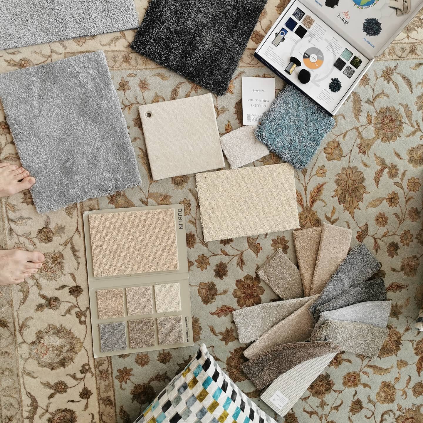 Sunday afternoon goes nicely when making carpet choices. NextGe's rugs are soft and durable and made of 100% recyclable materials. It's all that's left.