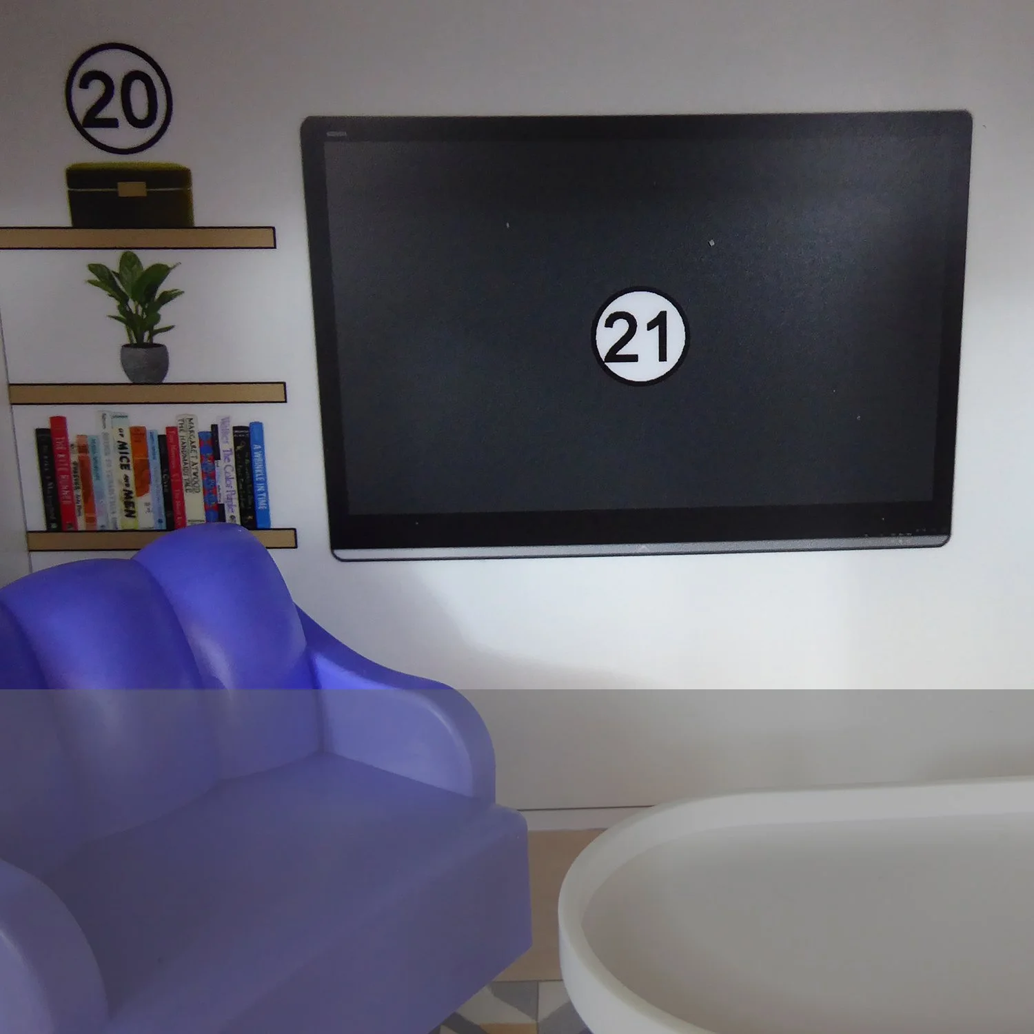21. Wall-mounted television