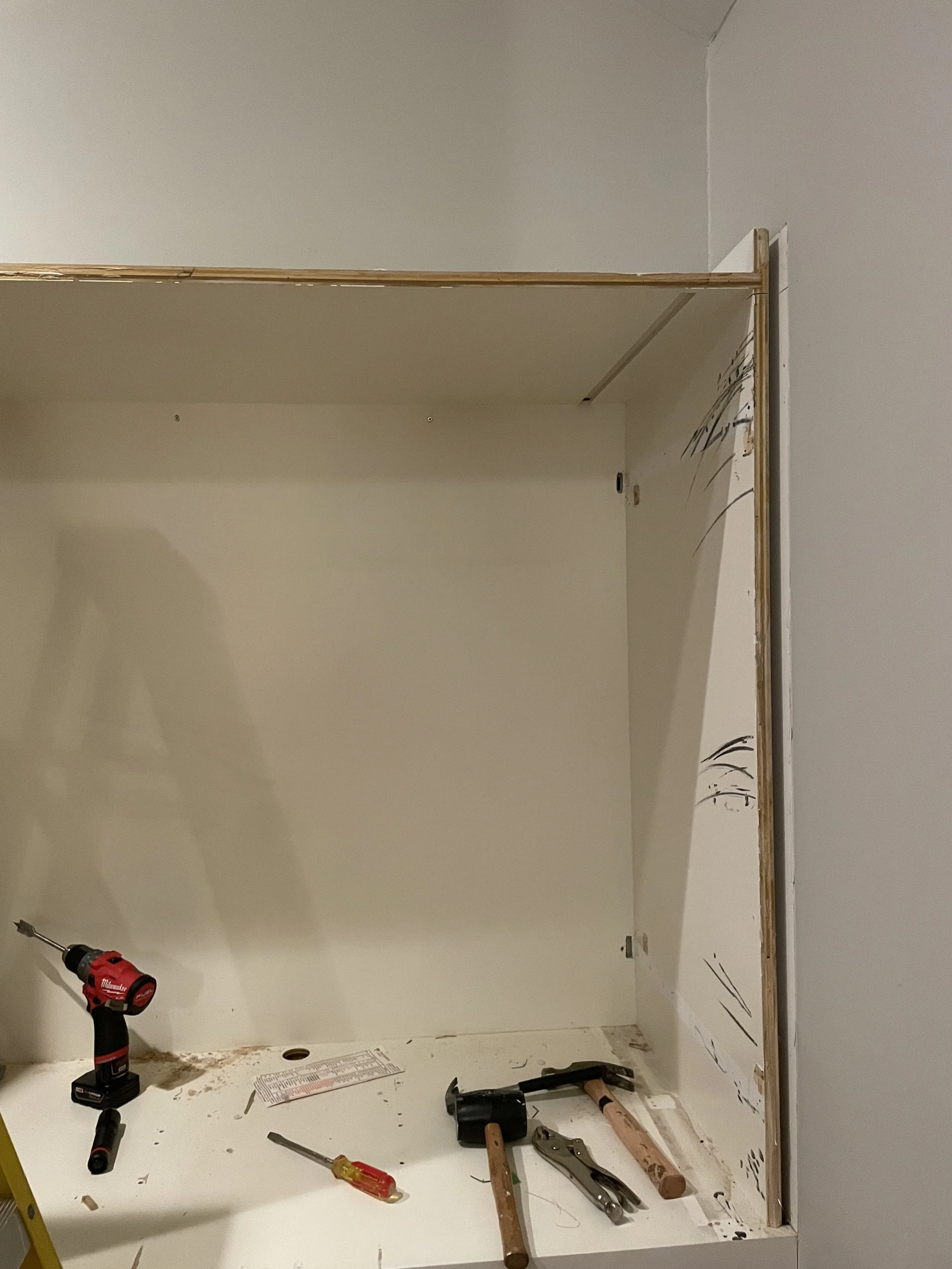 removing the deep top part of the cabinet