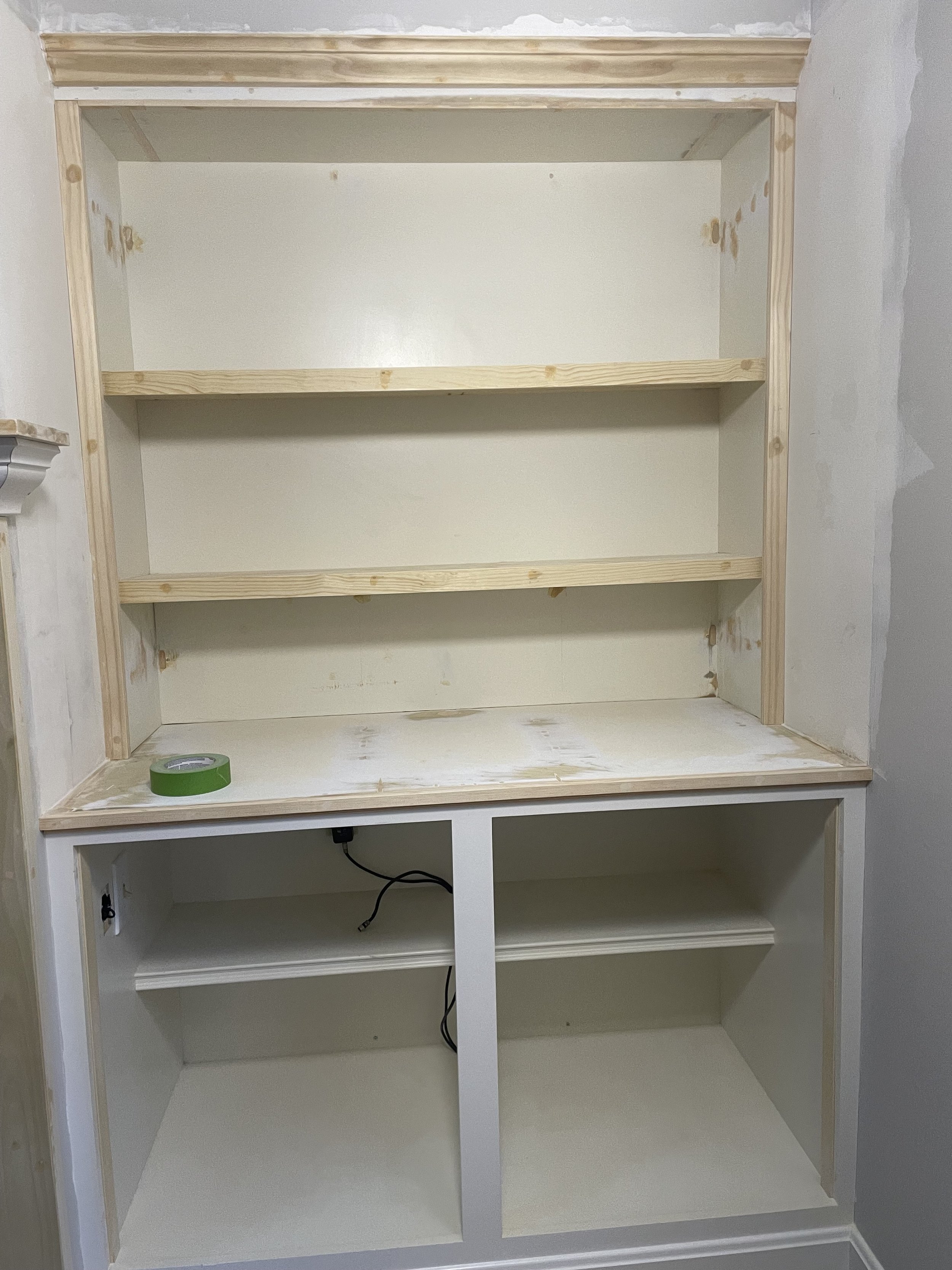 right cabinet before paint