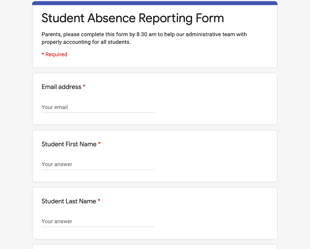 Attendance & Medical — Burton Adventist Academy- Arlington, TX Private ...