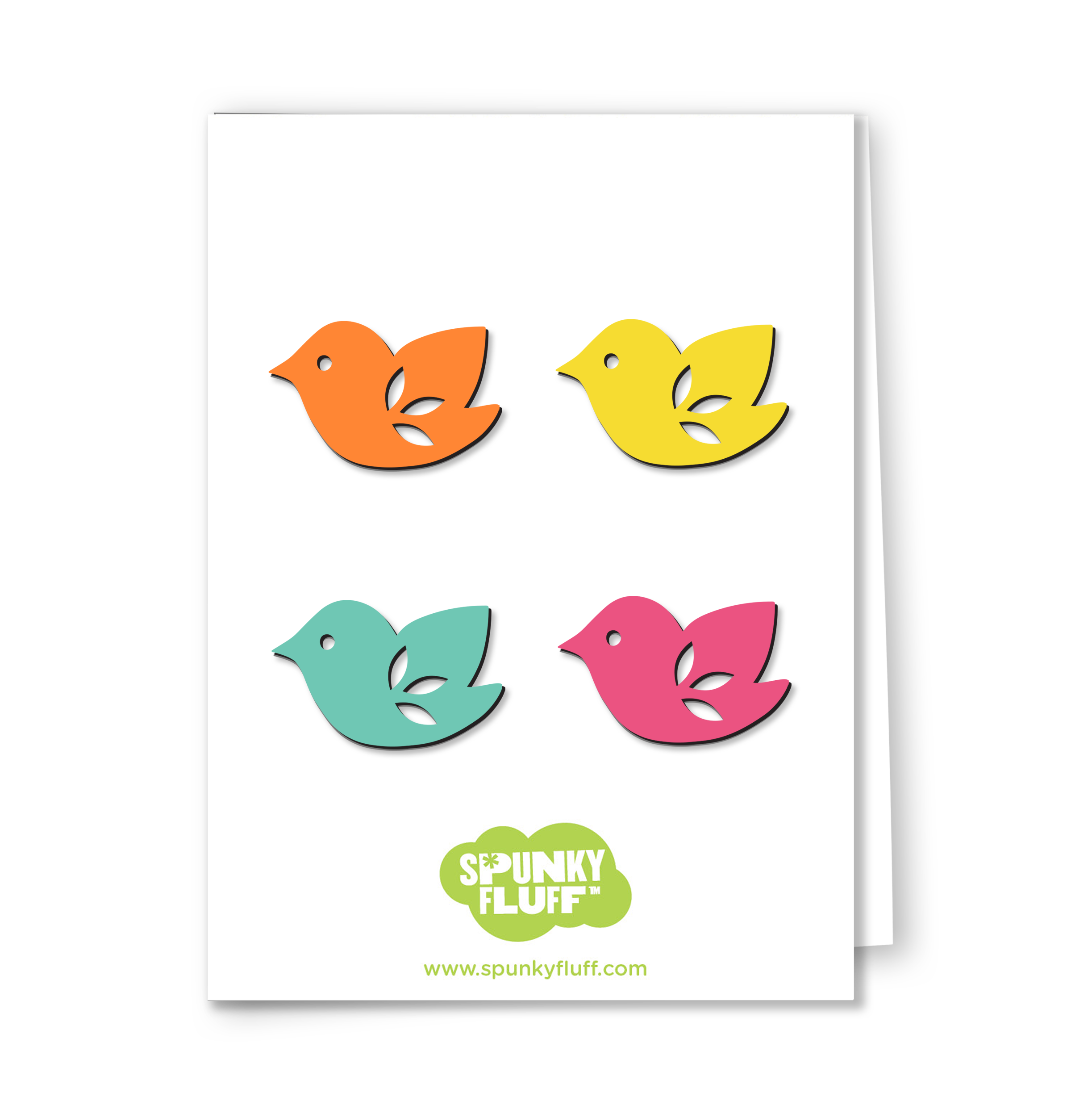 Mini Whimsical Bird Magnets – Set of 4
