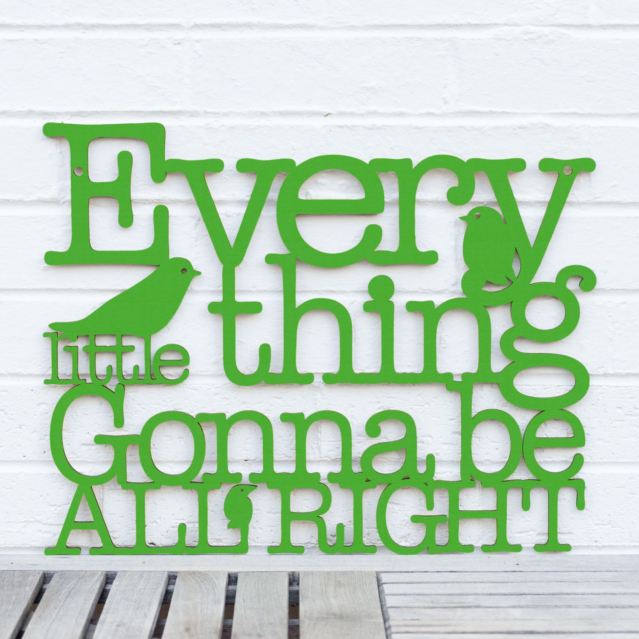 Every Little Thing Is Gonna Be All Right – Bob Marley Lyric Wooden Wall Art