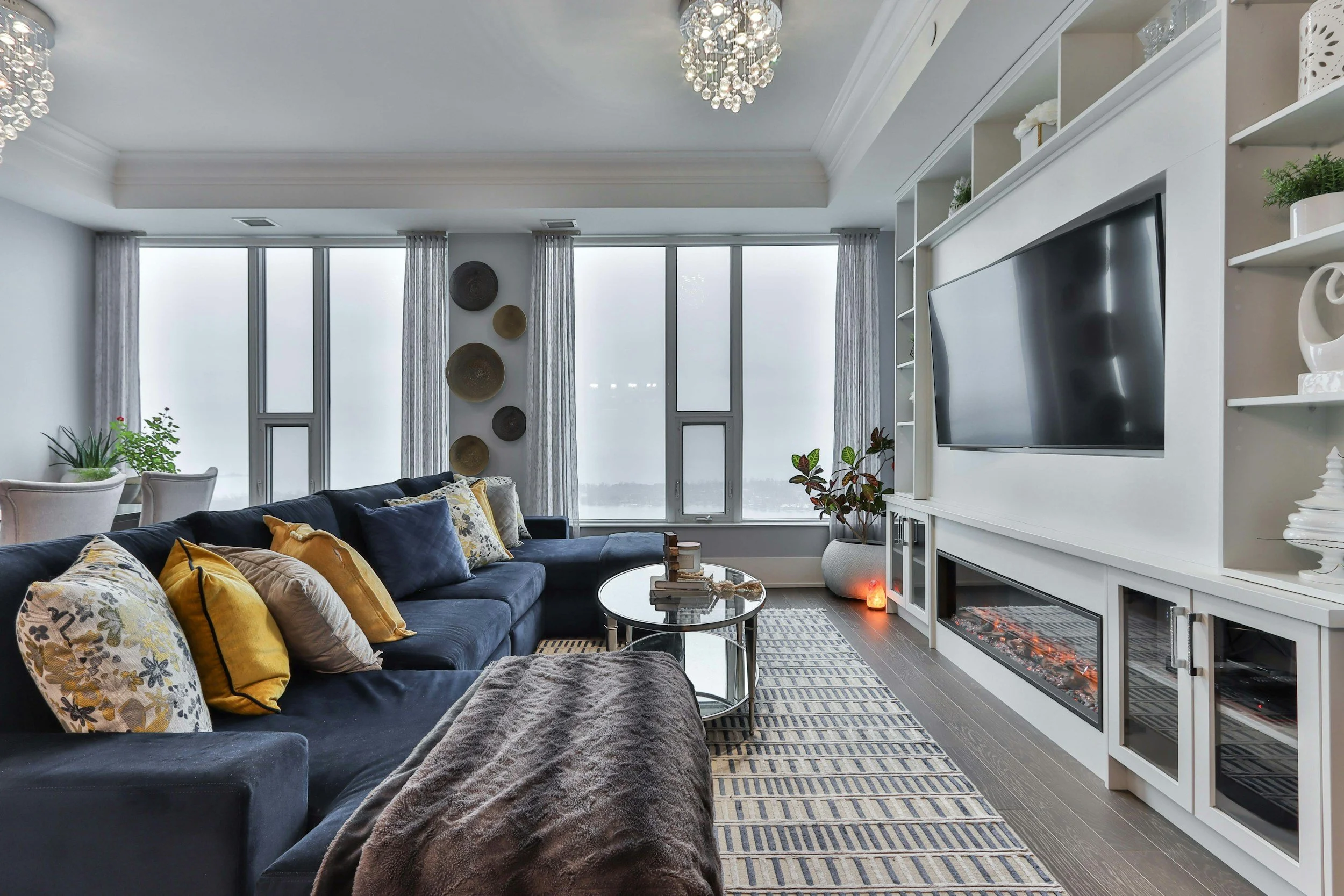 luxurious living room, luxurious home, orange country