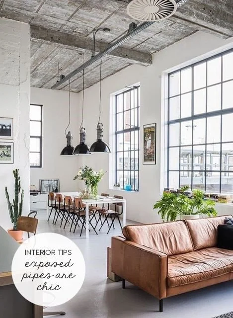 industrial style dining area