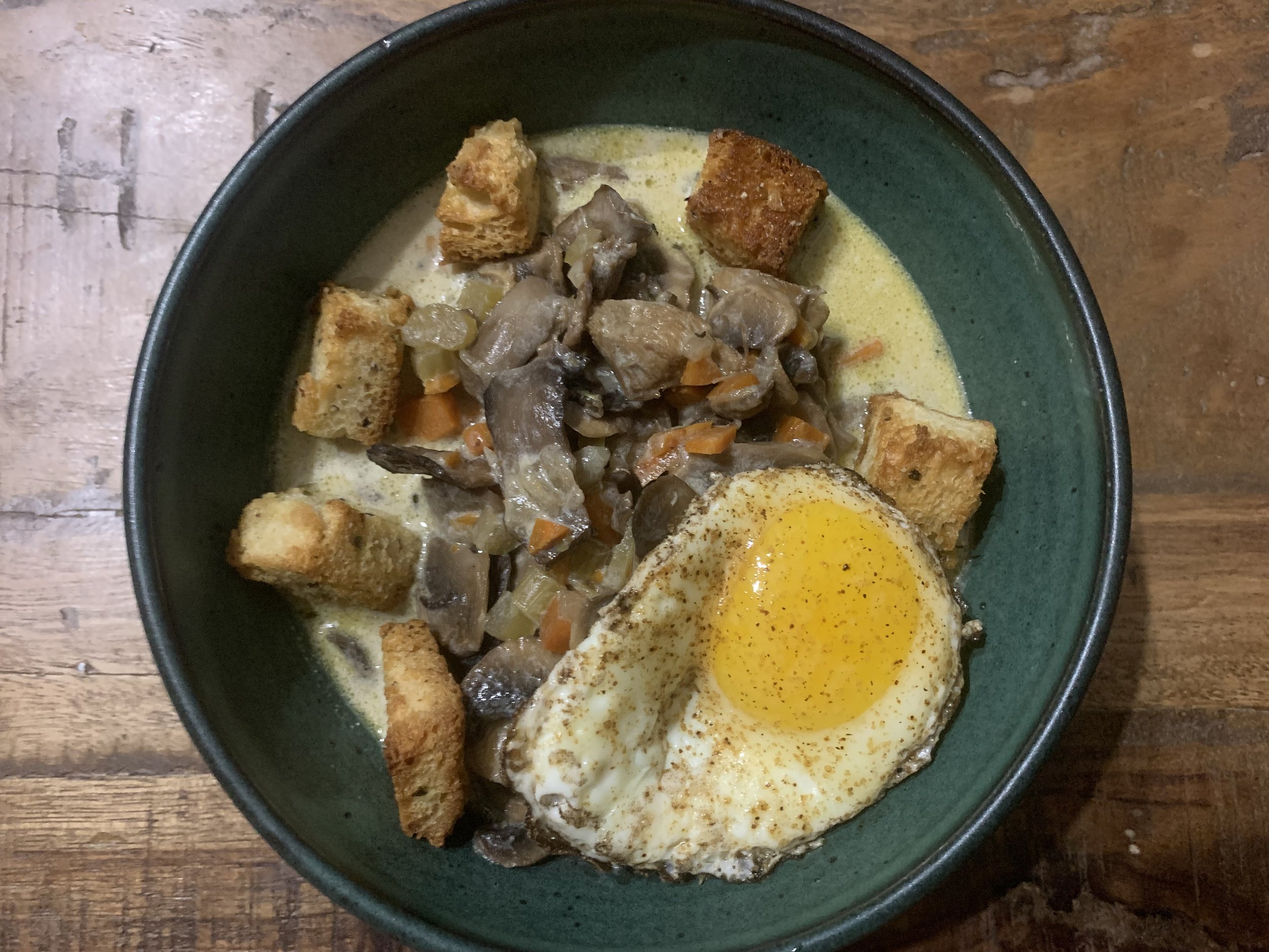 Mushroom Ragou with Poached Duck Egg